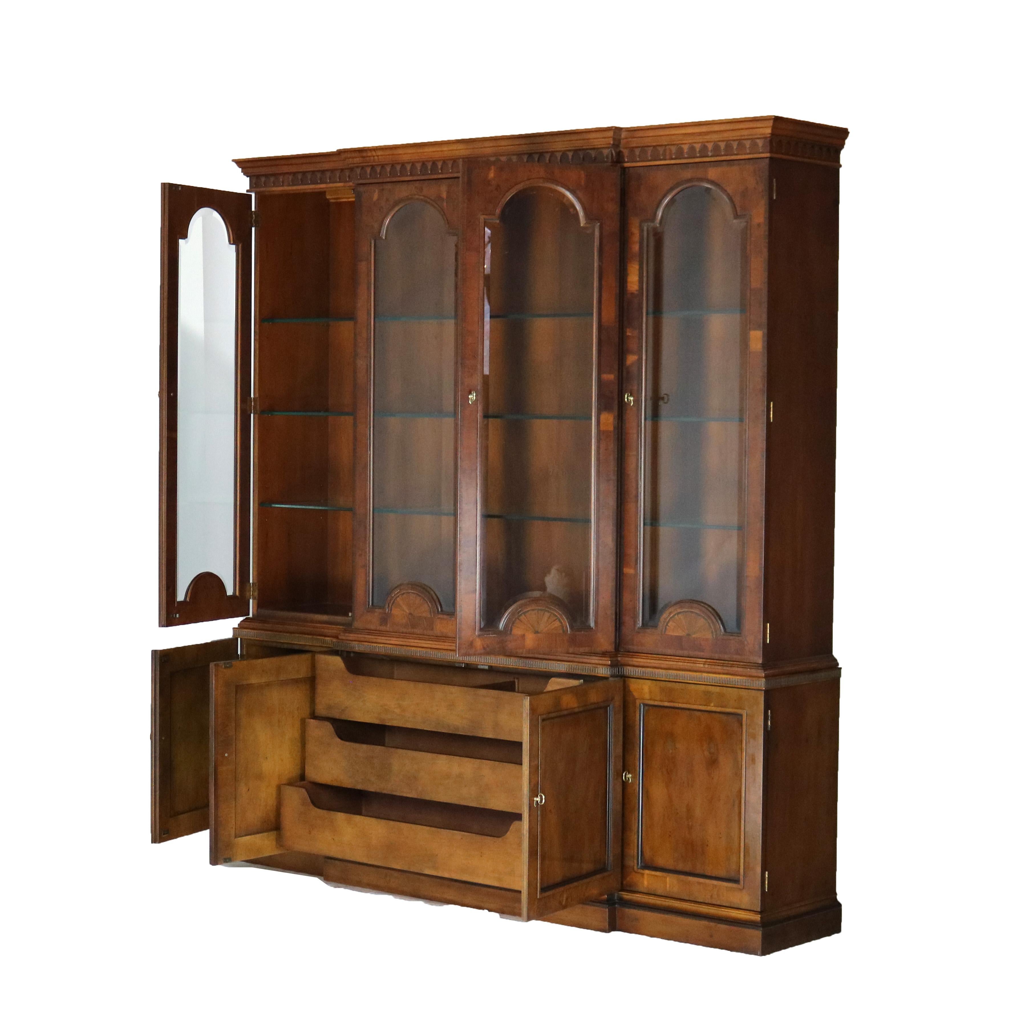 Henredon 48th Century Portfolio Banded, Inlaid & Ebonized Mahogany Breakfront 1