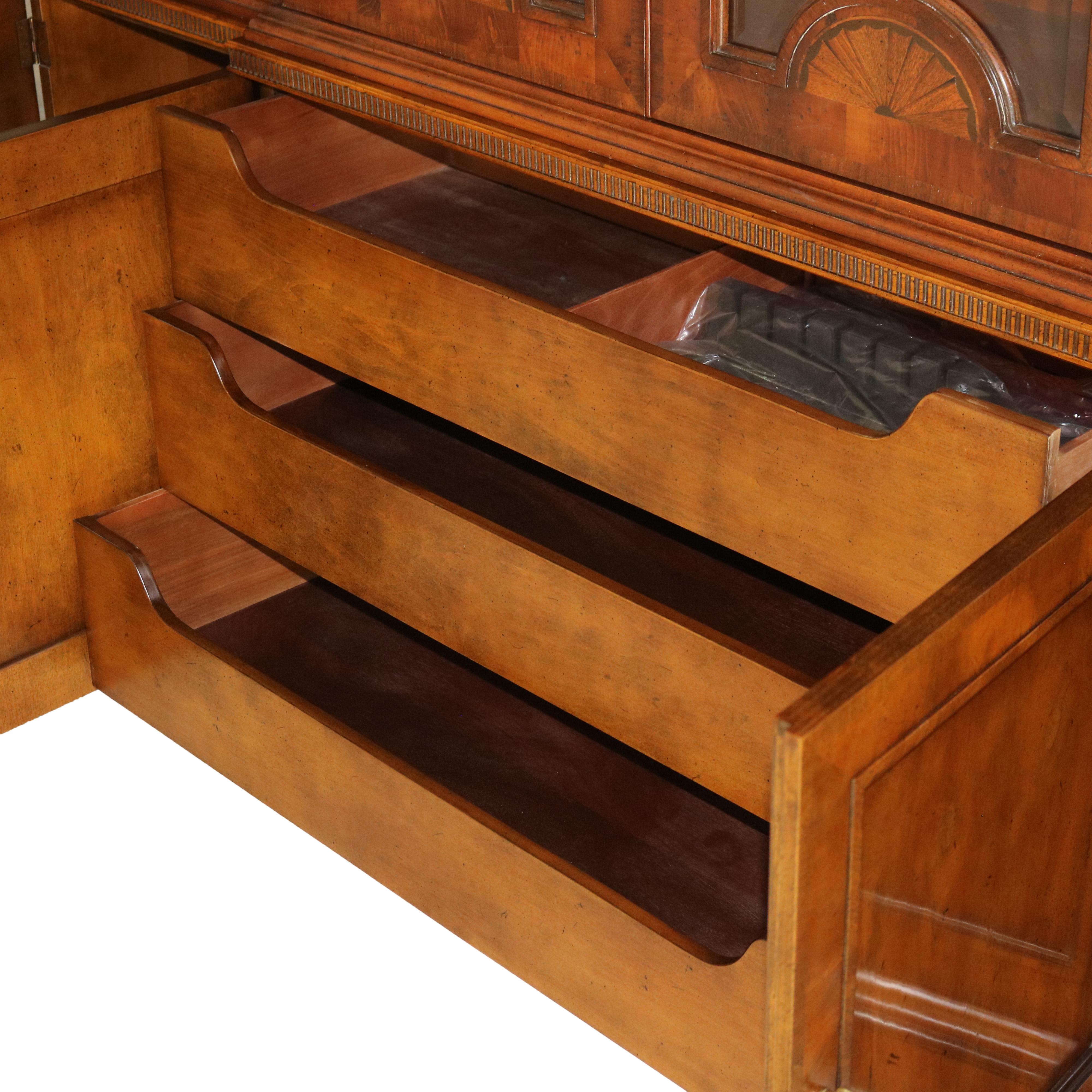 Henredon 48th Century Portfolio Banded, Inlaid & Ebonized Mahogany Breakfront 2