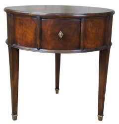 Henredon Acquisitions Flamed Mahogany Traditional Round Burnet Drum Side Table