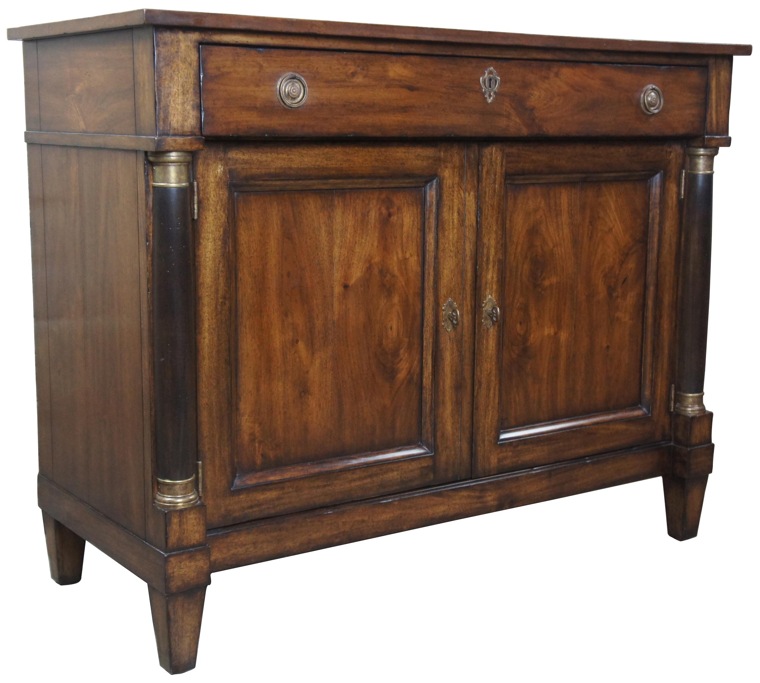 Henredon acquisitions neoclassical mahogany buffet cabinet door chest server, measures: 46