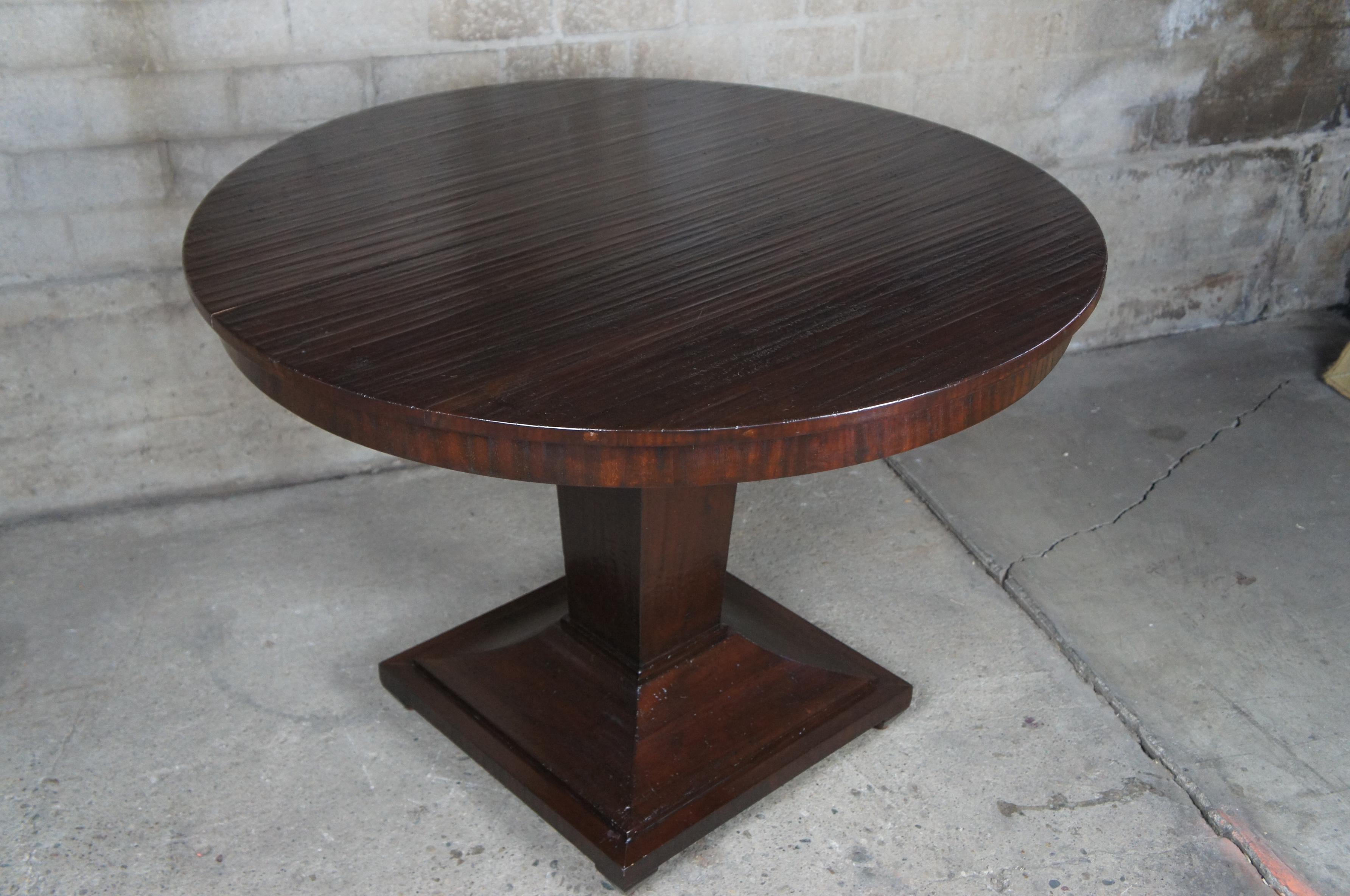 Henredon Acquisitions Round Mahogany Center Pedestal Table Traditional Modern 3