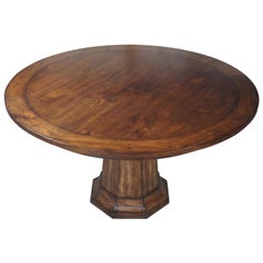 Henredon Acquisitions Round Mahogany Glass Top Pedestal Dining Table 3400-20