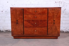 Henredon Art Deco Mahogany and Rosewood Bar Cart Buffet Server
