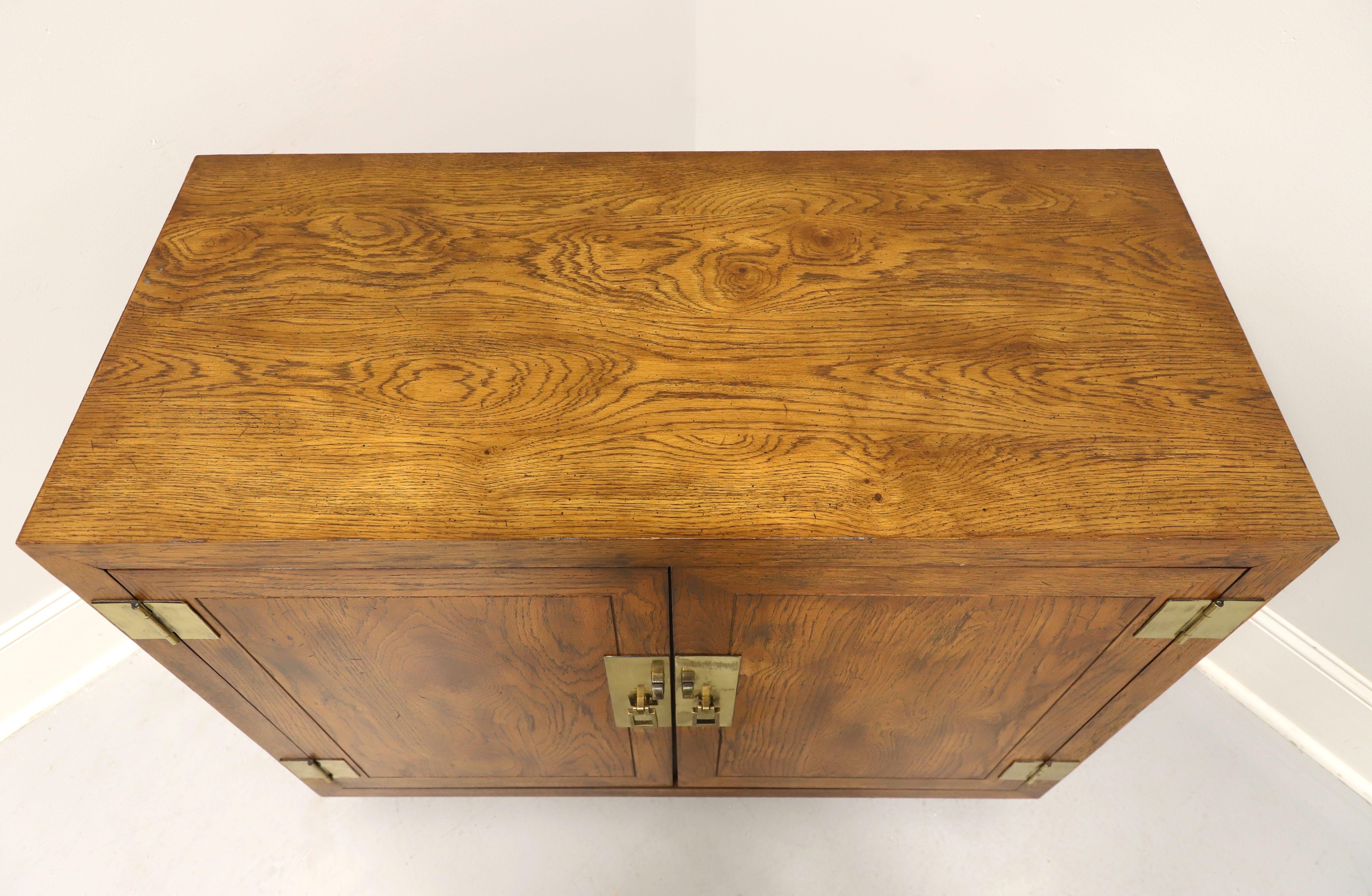 20th Century HENREDON Artefacts Knotty Oak Campaign Style Console Cabinet - A