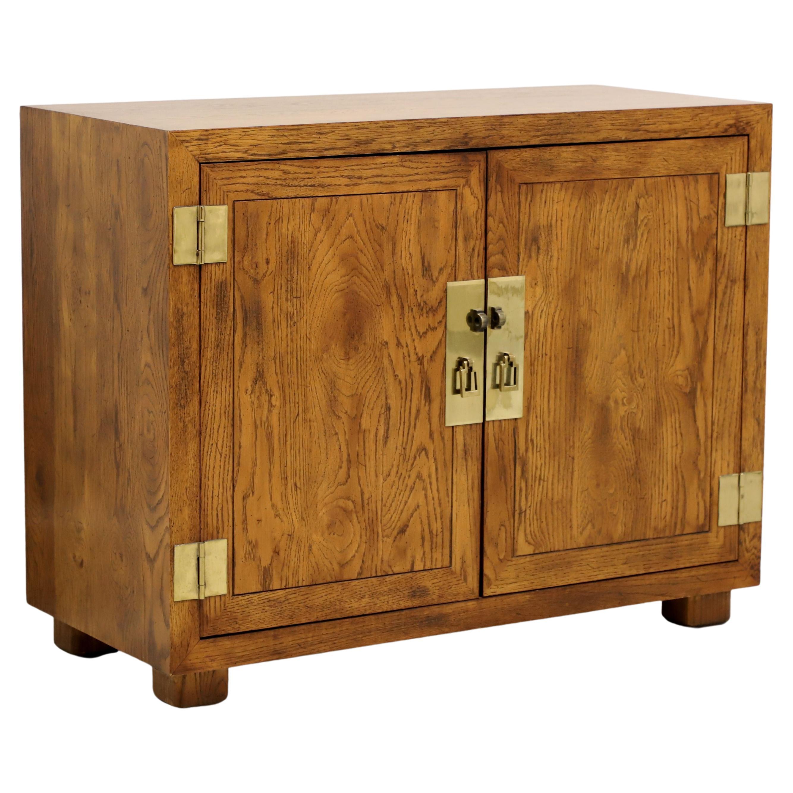 HENREDON Artefacts Knotty Oak Campaign Style Console Cabinet - A
