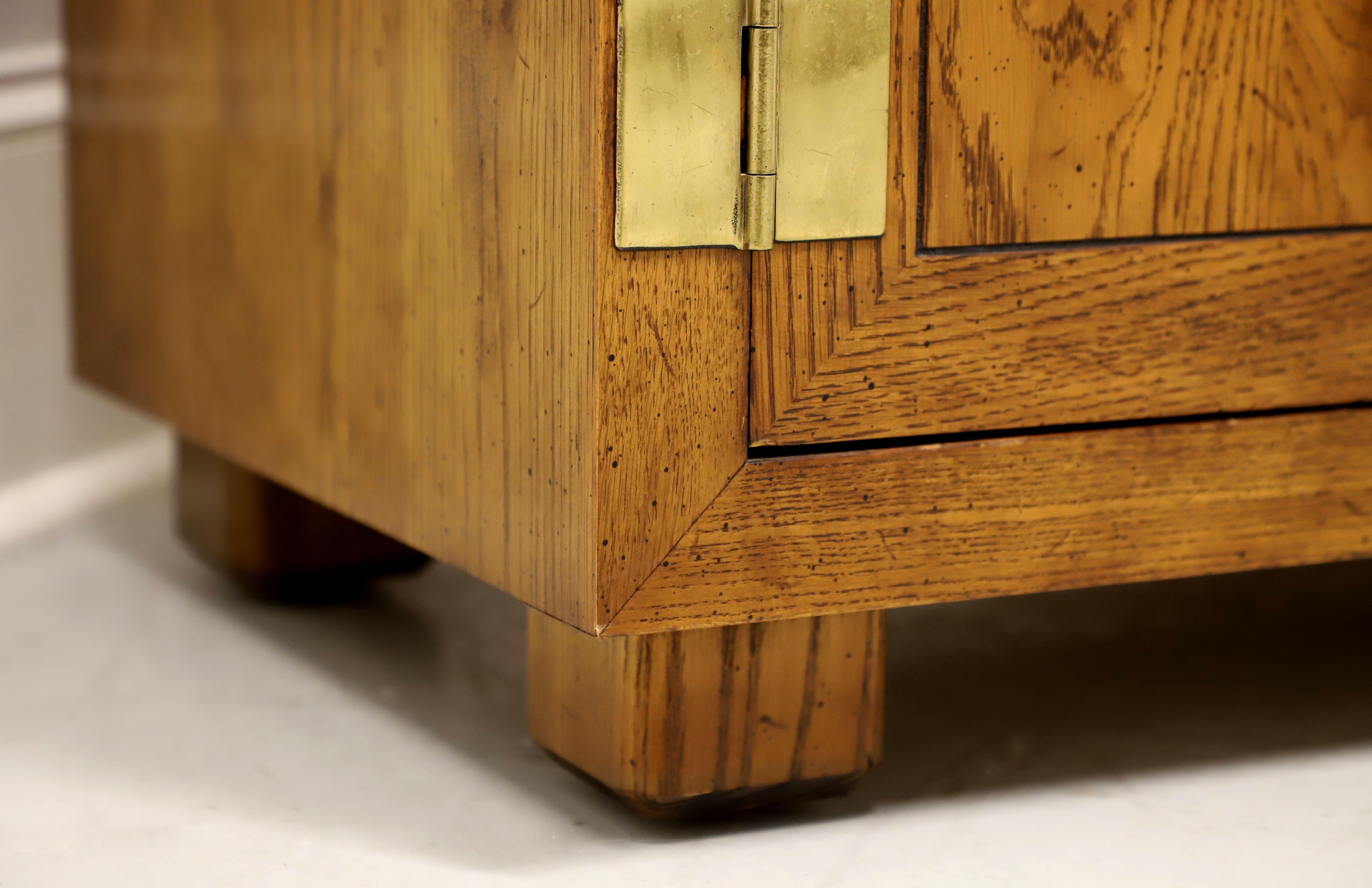 20th Century HENREDON Artefacts Knotty Oak Campaign Style Console Cabinet - B
