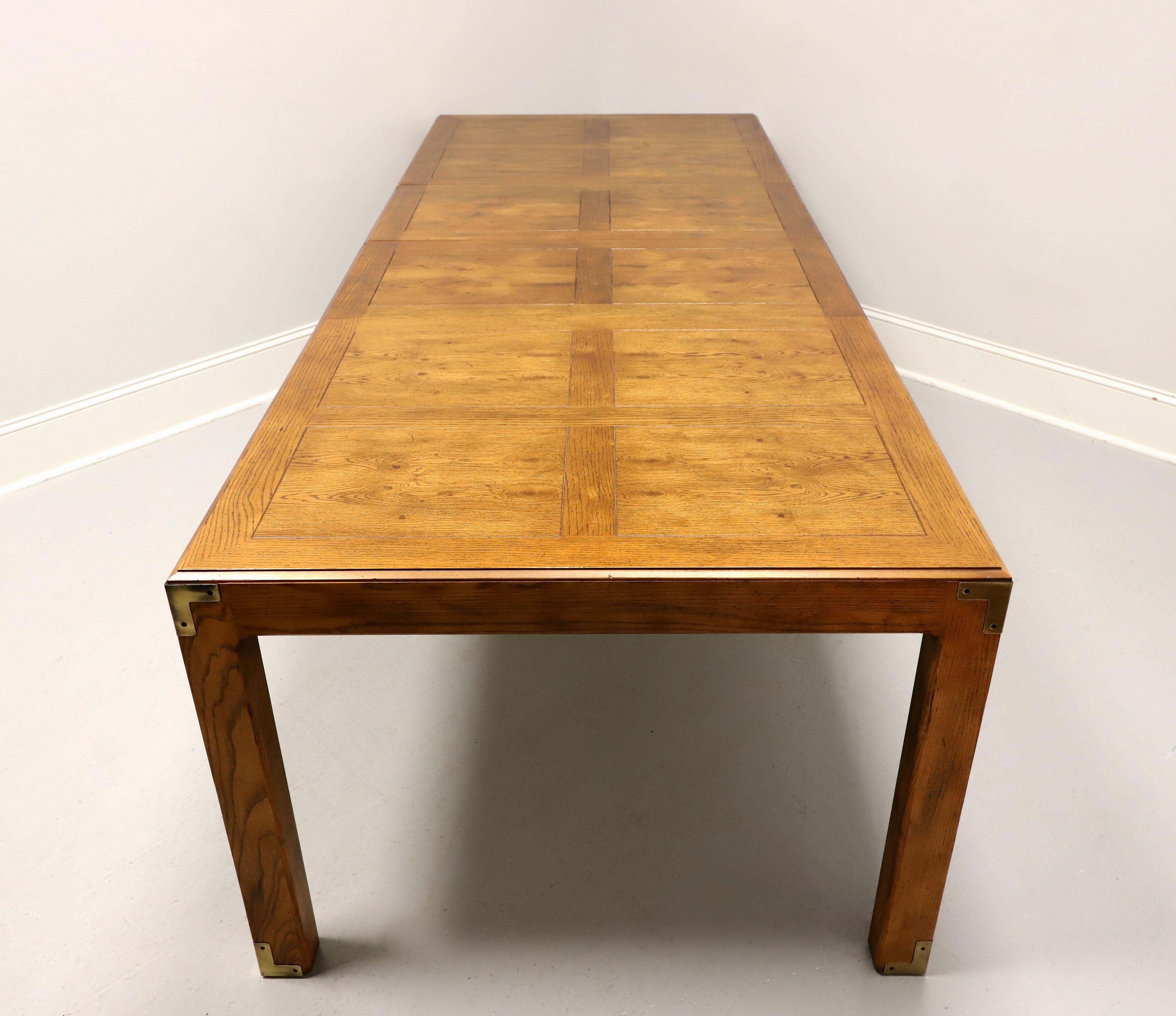 HENREDON Artefacts Knotty Oak Rectangular Campaign Style Dining Table 1