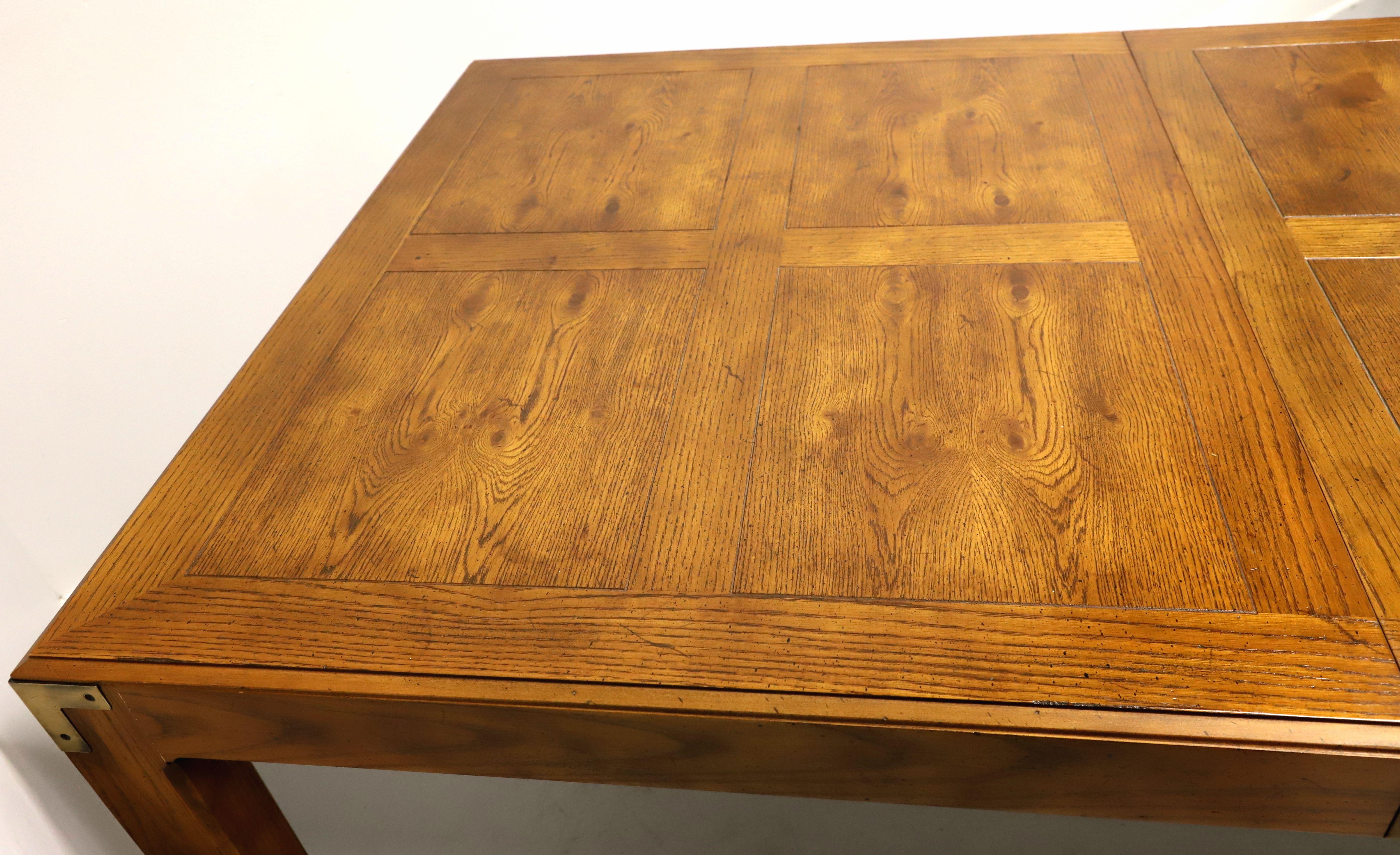 HENREDON Artefacts Knotty Oak Rectangular Campaign Style Dining Table 2