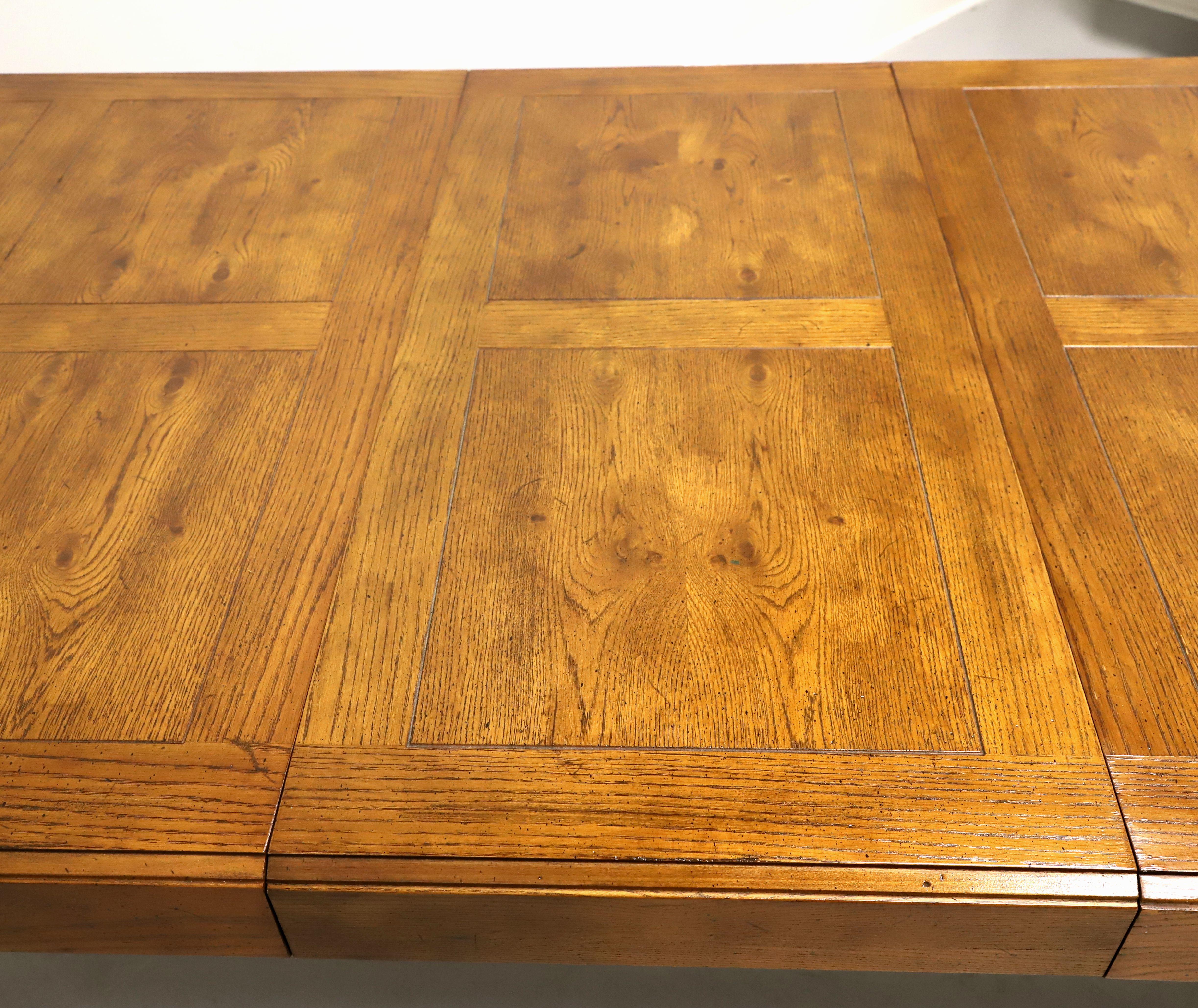 HENREDON Artefacts Knotty Oak Rectangular Campaign Style Dining Table 3