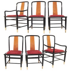Henredon Asian Chinoiserie Elan Koa Wood Dining Chairs