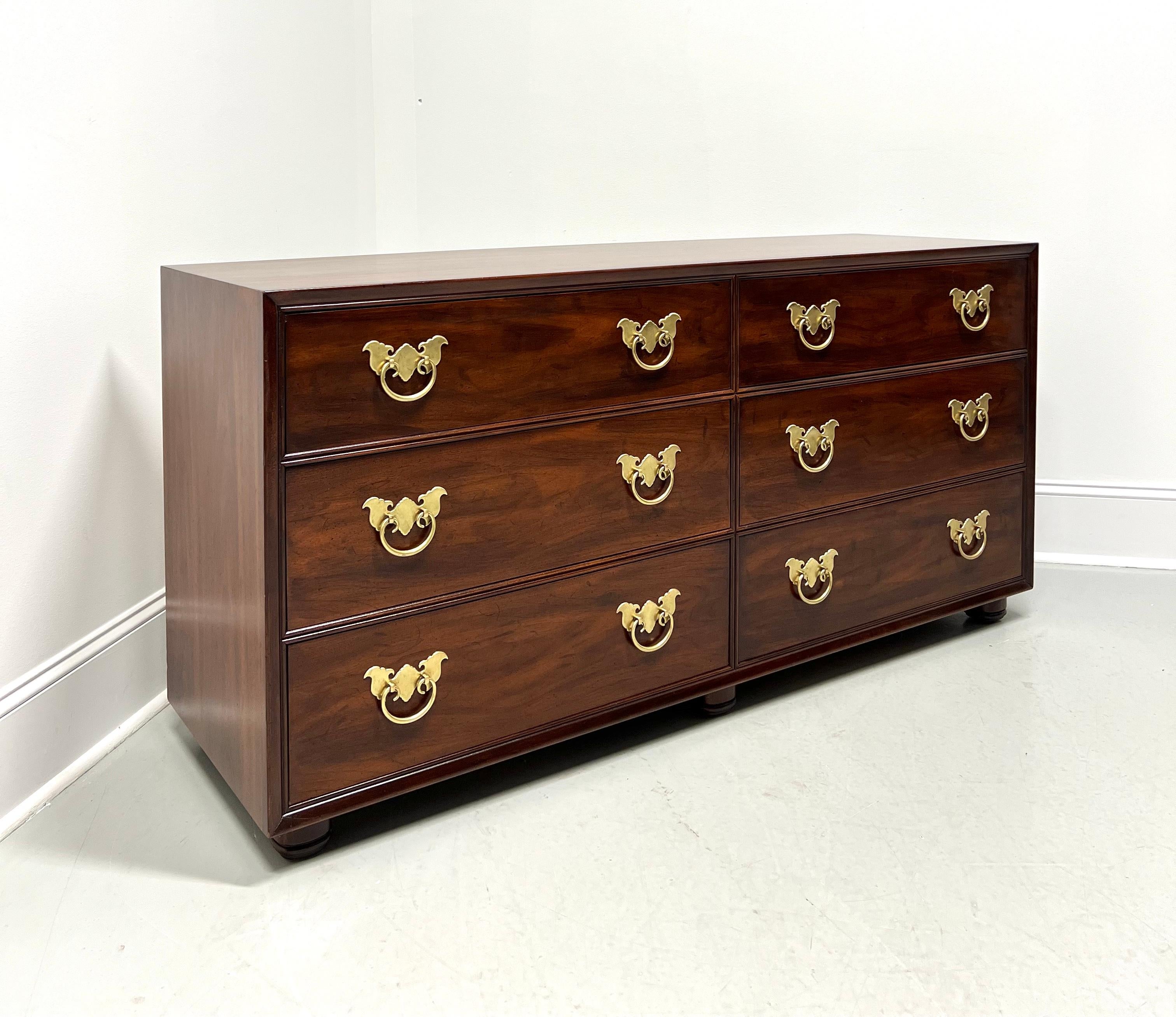 HENREDON Asian Chinoiserie Style Six Drawer Double Dresser For Sale 5