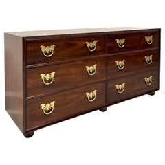 Retro HENREDON Asian Chinoiserie Style Six Drawer Double Dresser