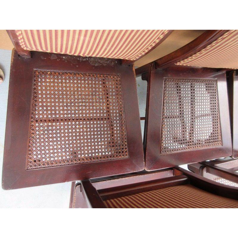 Henredon Asian Collection Cane Mahogany Dining Chairs -Set of 5 In Good Condition For Sale In Lake Worth, FL