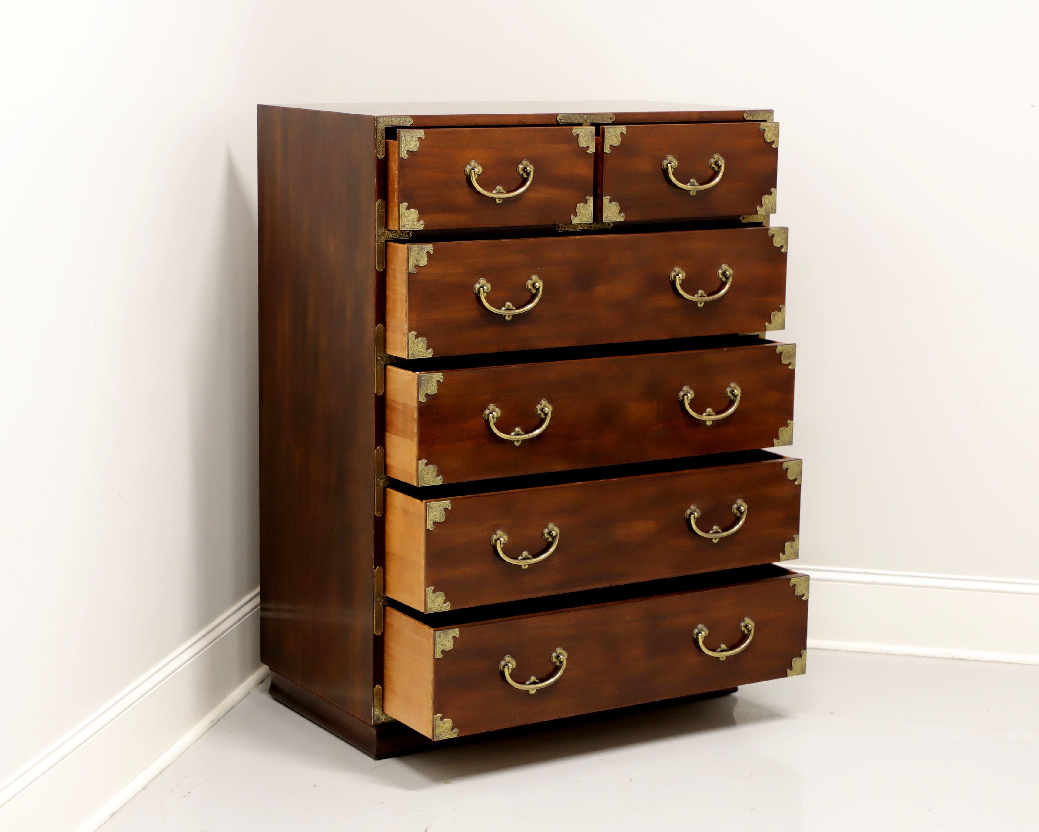 HENREDON Asian Japanese Tansu Campaign Style Chest of Drawers In Good Condition In Charlotte, NC