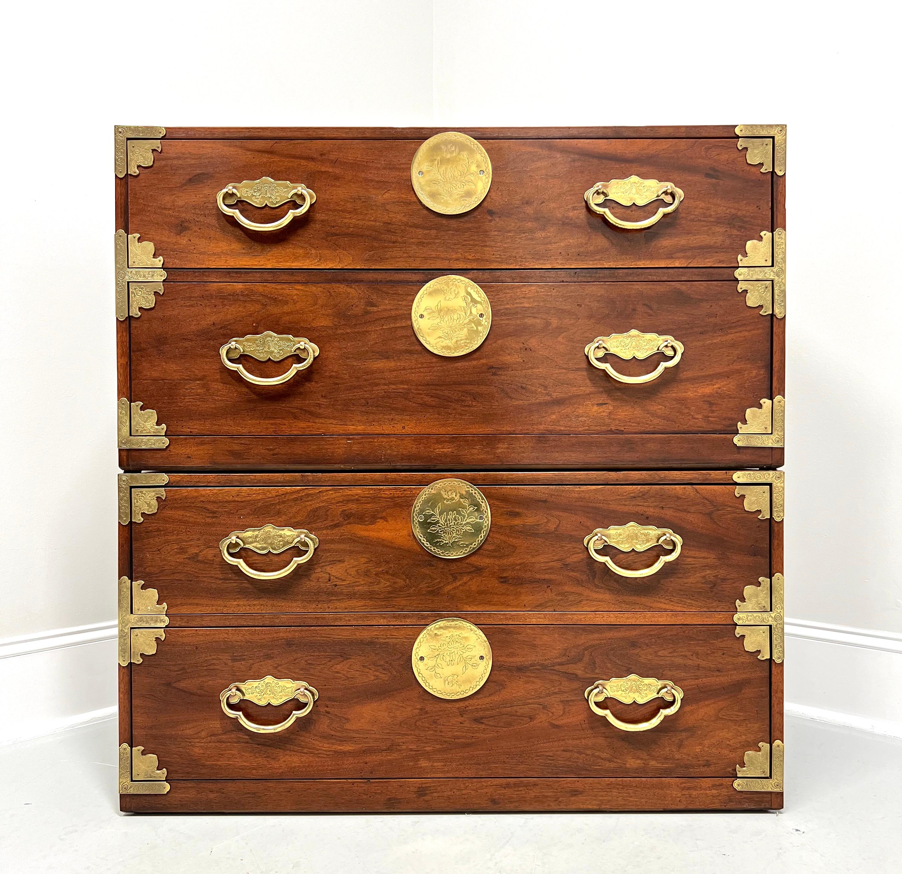 HENREDON Asian Japanese Tansu Campaign Style Modular Stackable Chests - Pair B For Sale 8