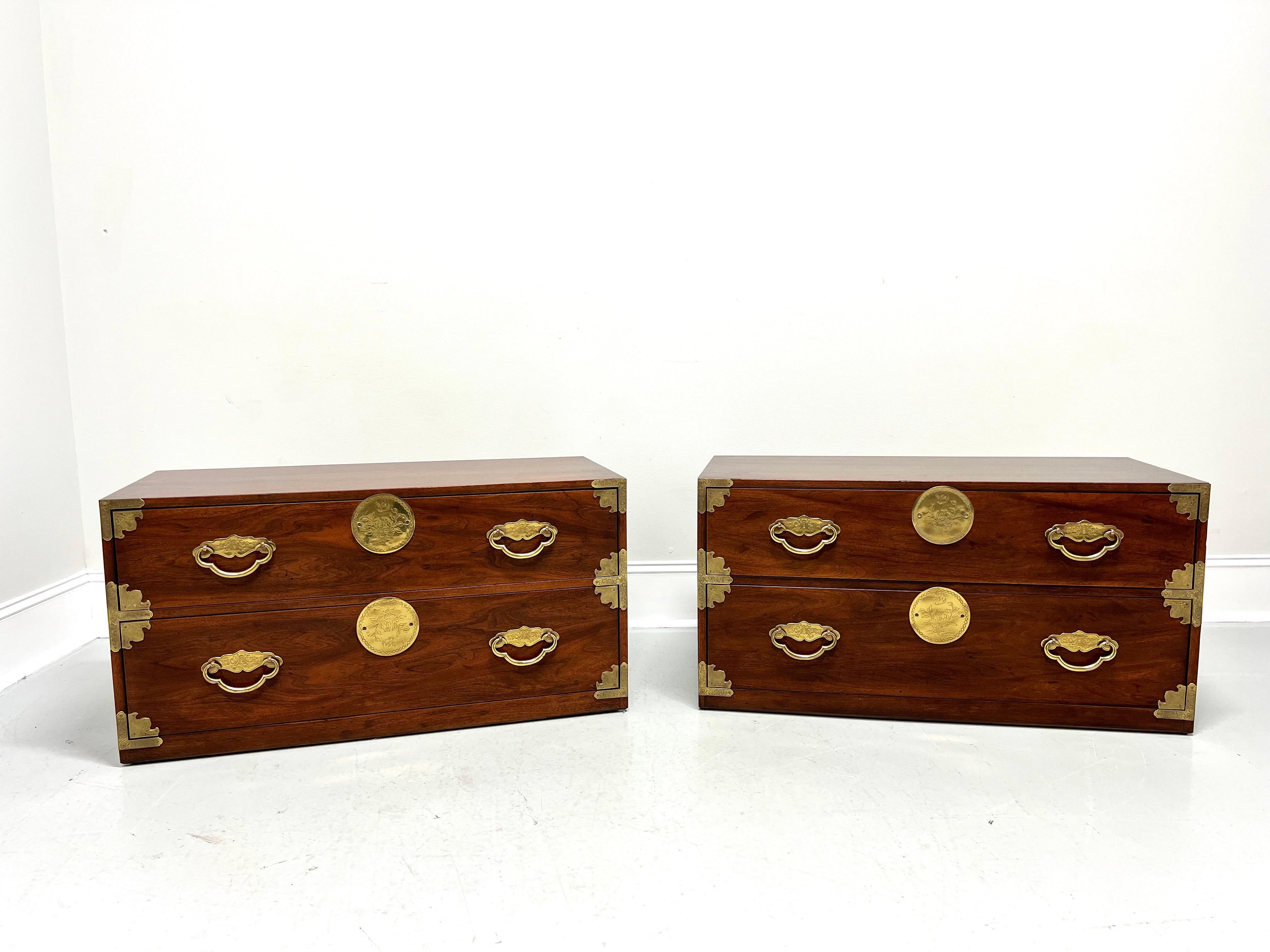 American HENREDON Asian Japanese Tansu Campaign Style Modular Stackable Chests - Pair B For Sale