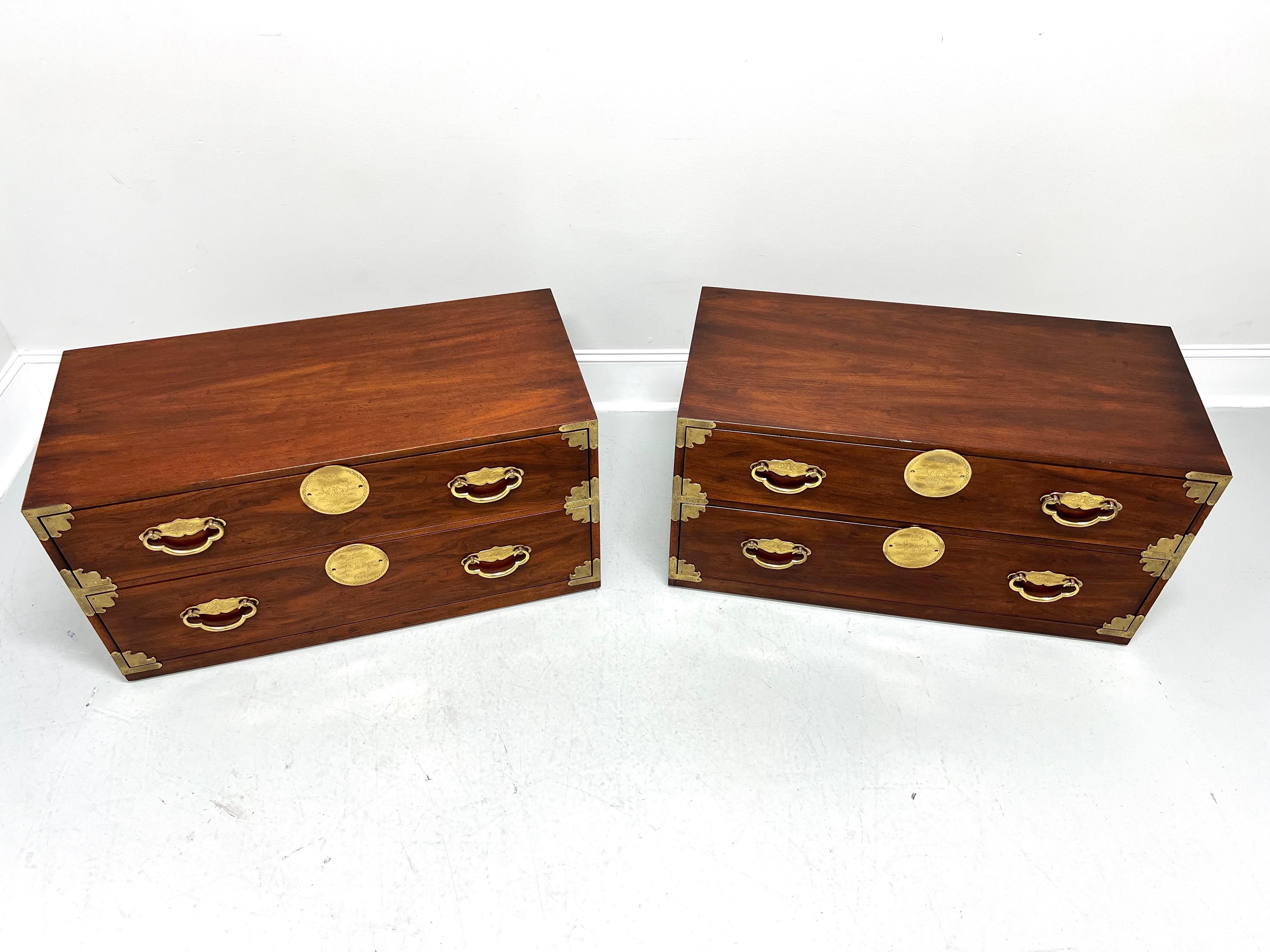 HENREDON Asian Japanese Tansu Campaign Style Modular Stackable Chests - Pair B For Sale 1