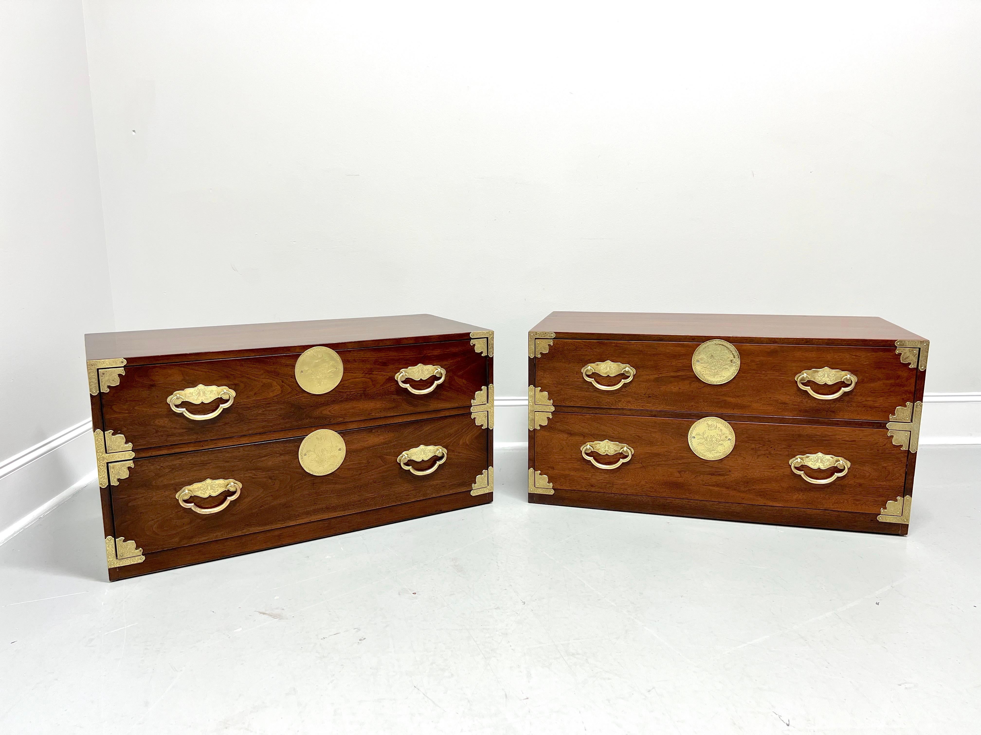 American HENREDON Asian Japanese Tansu Campaign Style Modular Stackable Chests - Pair A For Sale