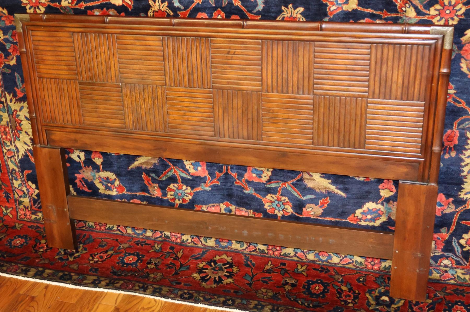 Cabecero de bambú sintético Henredon Asian Tansu Style Queen Size Estadounidense en venta