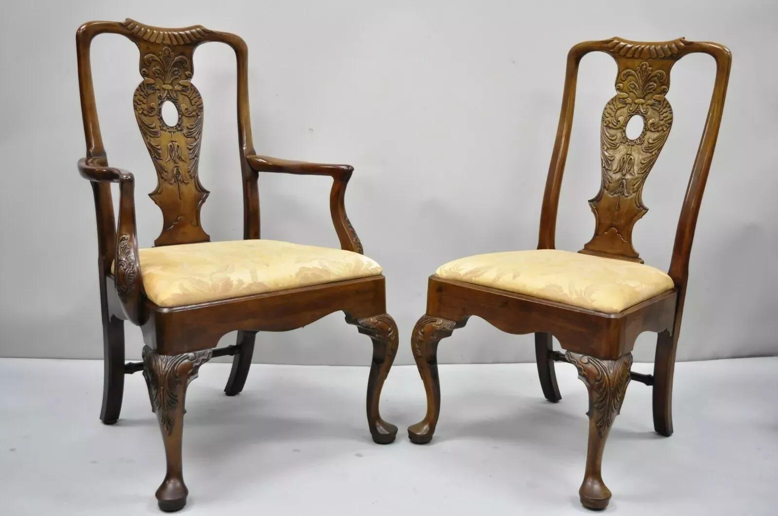 Sedie da pranzo georgiane con uccelli di Henredon Aston Court Chinoiserie - Set di 6 in vendita 5