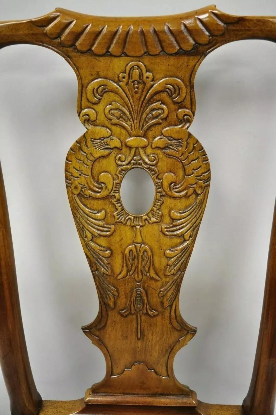 Sconosciuto Sedie da pranzo georgiane con uccelli di Henredon Aston Court Chinoiserie - Set di 6 in vendita