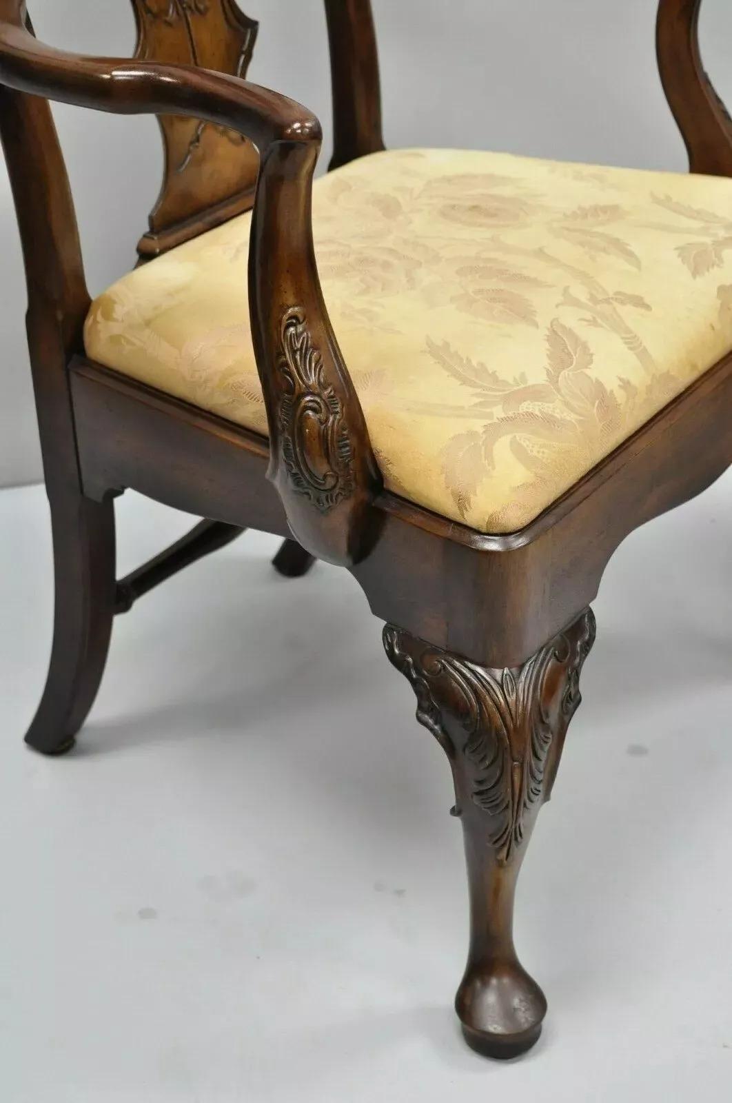 Sedie da pranzo georgiane con uccelli di Henredon Aston Court Chinoiserie - Set di 6 in vendita 1