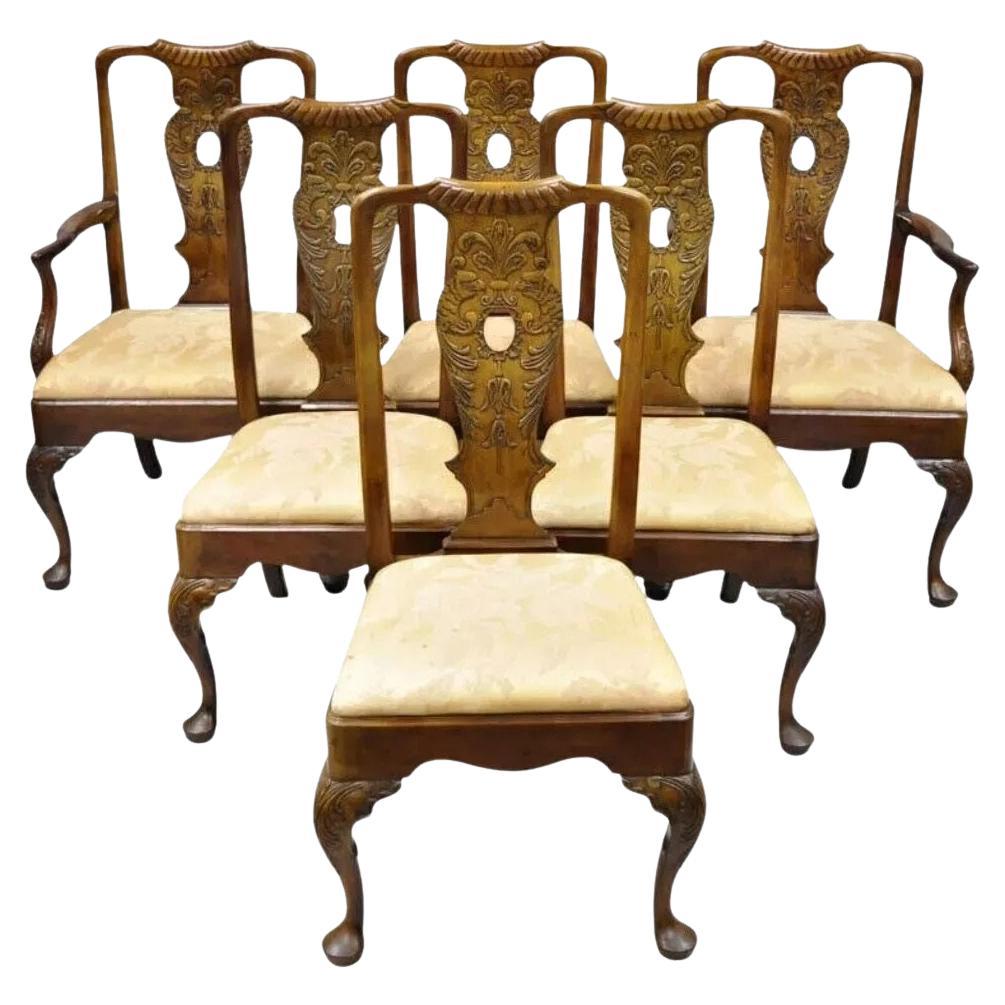 Henredon Aston Court Chinoiserie Georgian Dining Chairs with Birds - Set of 6