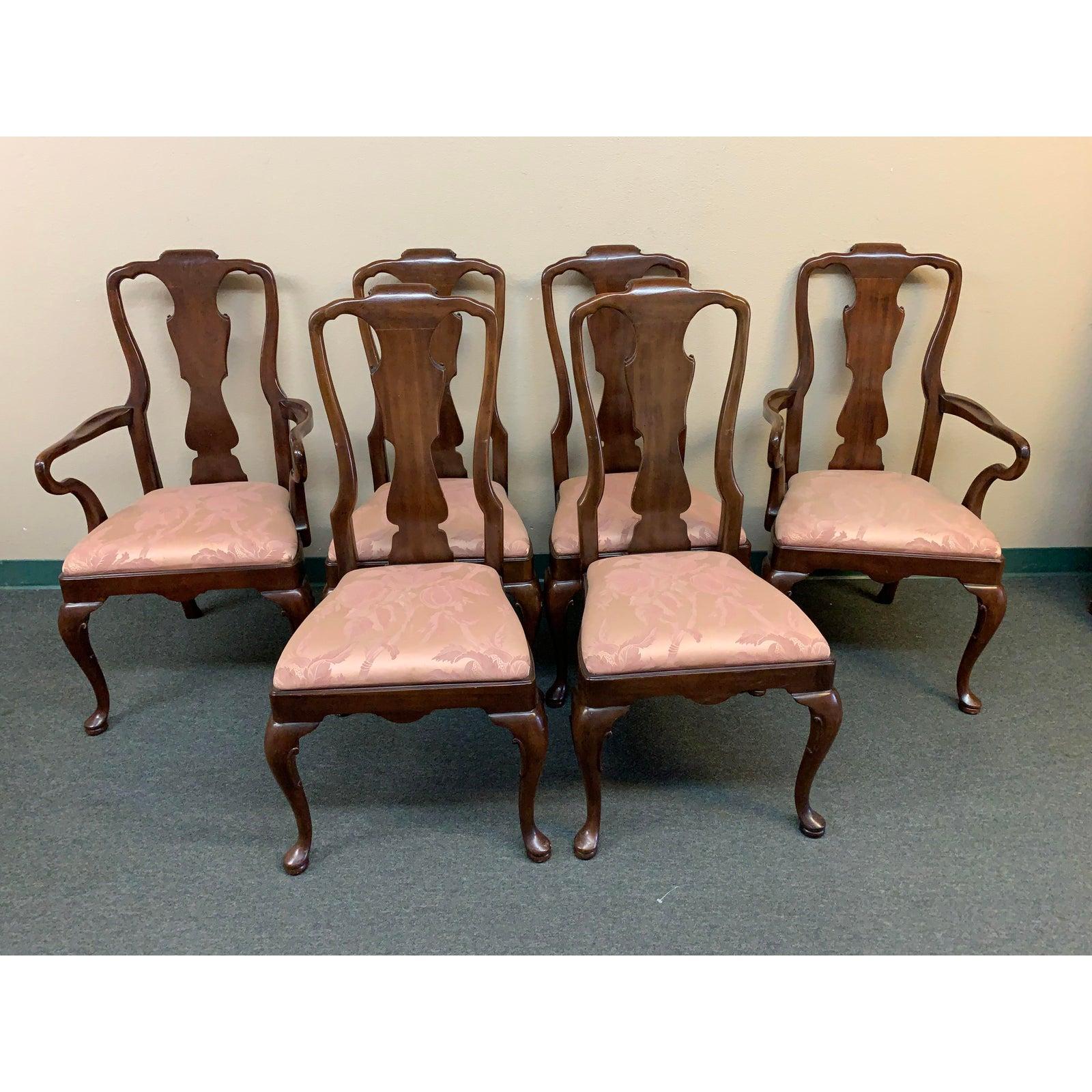 Queen Anne Henredon Aston Court Collection Chairs, Set of Six For Sale