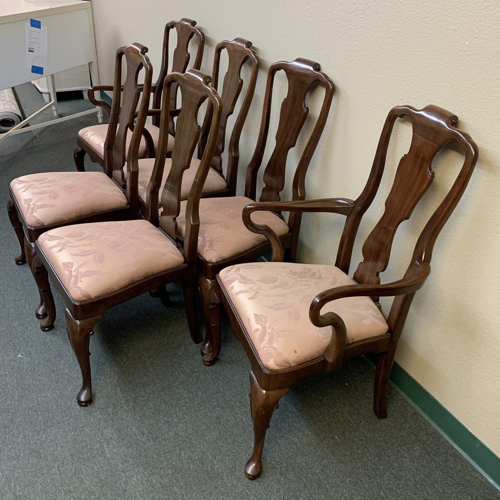 Fabric Henredon Aston Court Collection Chairs, Set of Six For Sale