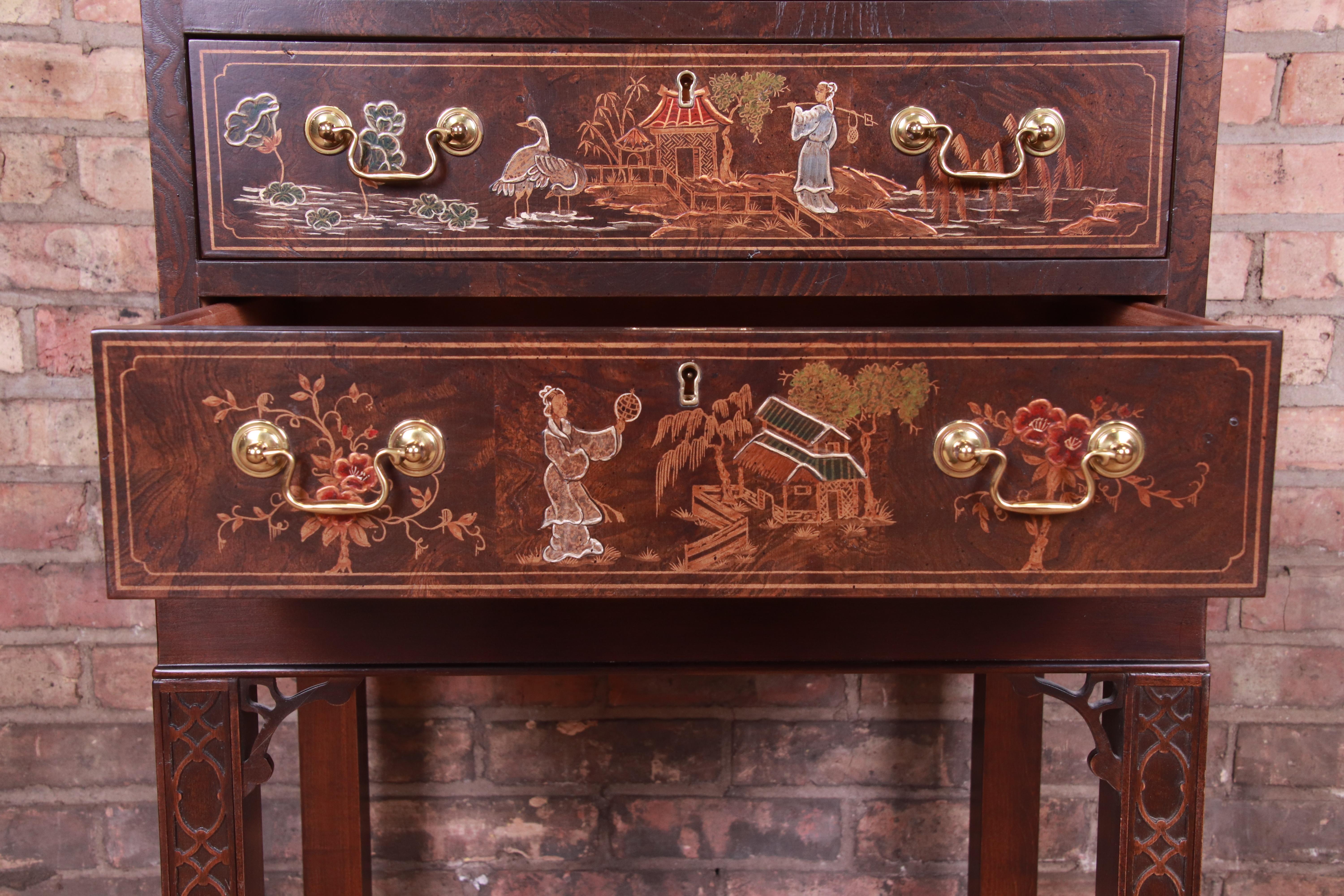 20th Century Henredon Aston Court Collection Chinoiserie Silverware or Jewelry Chest