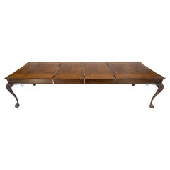 Henredon Banded Burl Walnut Ball and Claw Feet Chippendale Dining Table 2 Ext MINT