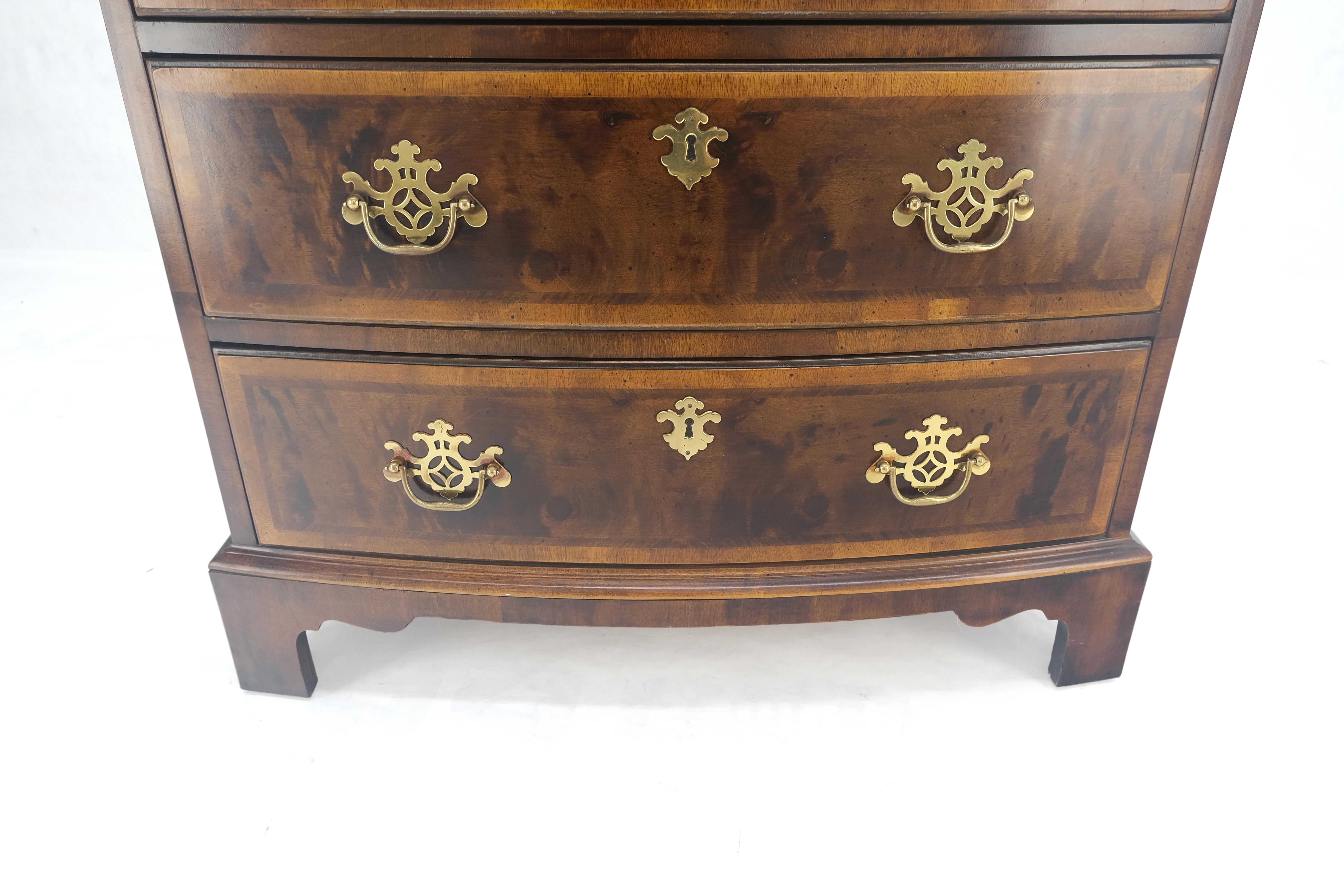 Henredon Banded Mahogany 9 Drawers Chippendale Style High Chest Dresser MINT! For Sale 5