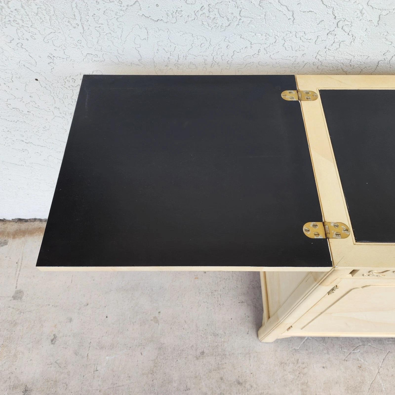 Lacquered HENREDON Bar Buffet Asian Goat Skin For Sale