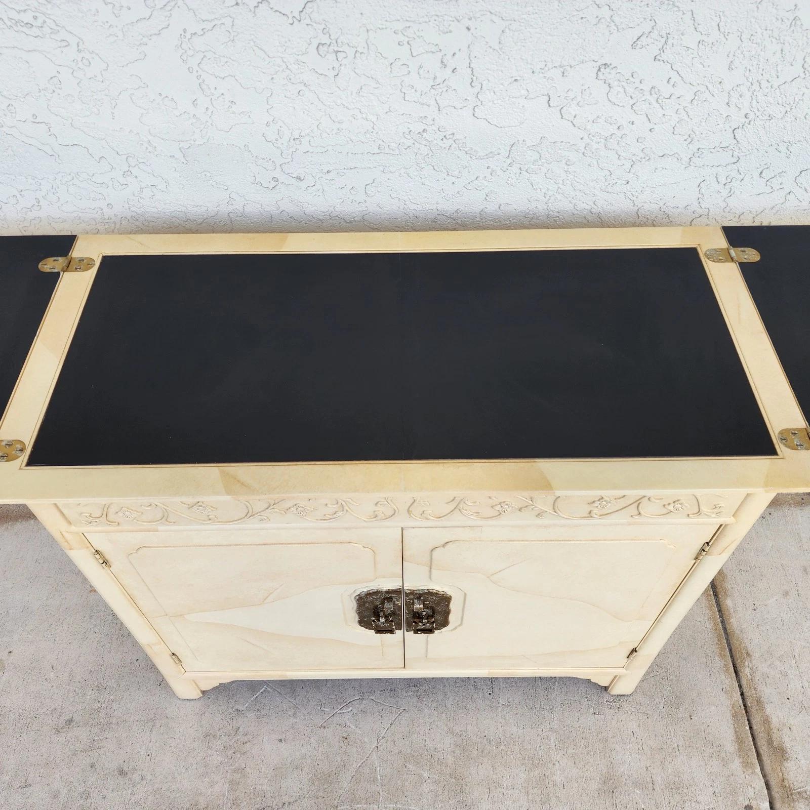 HENREDON Bar Buffet Asian Goat Skin In Good Condition For Sale In Lake Worth, FL
