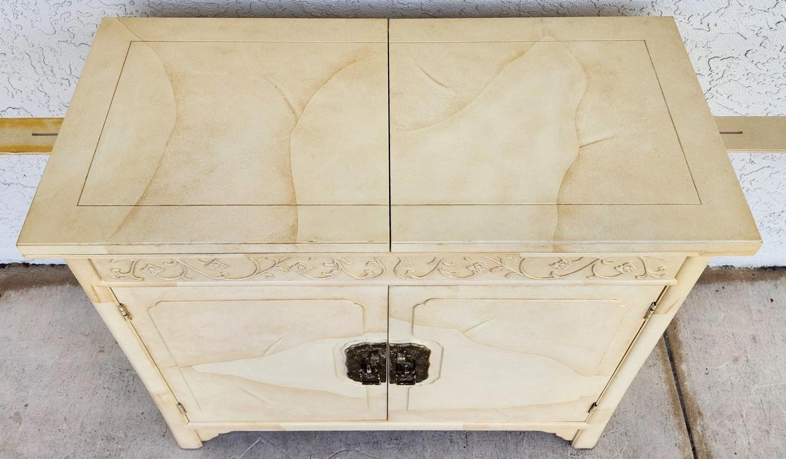 Wood HENREDON Bar Buffet Asian Goat Skin For Sale