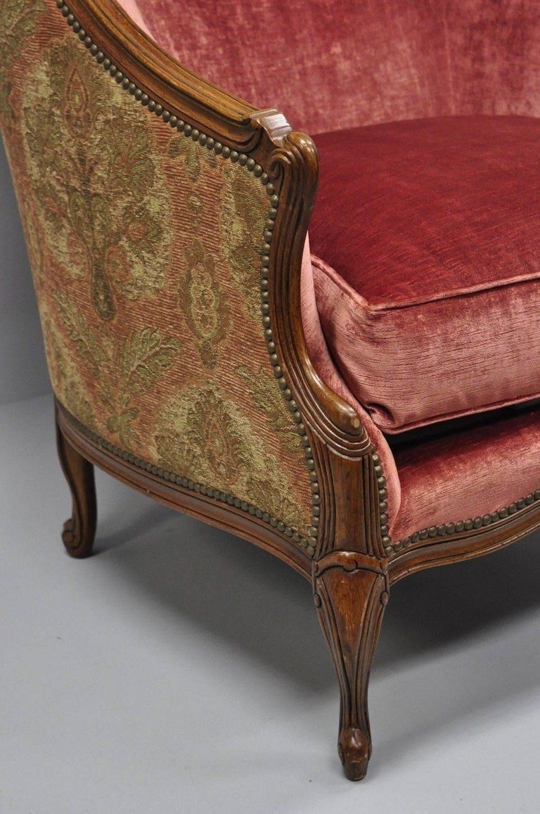 Henredon Beacon Hill Oversized French Country Louis XV Bergère Chair and Ottoman For Sale at