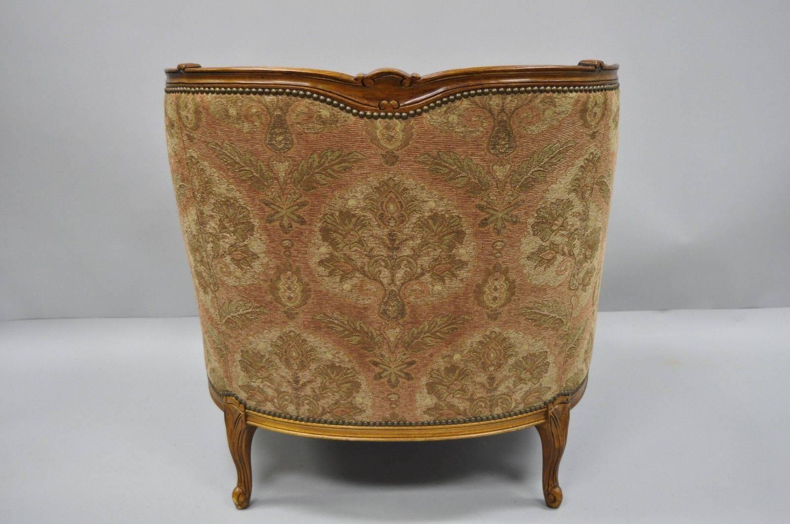 20th Century Henredon Beacon Hill Oversized French Country Louis XV Bergère Chair and Ottoman