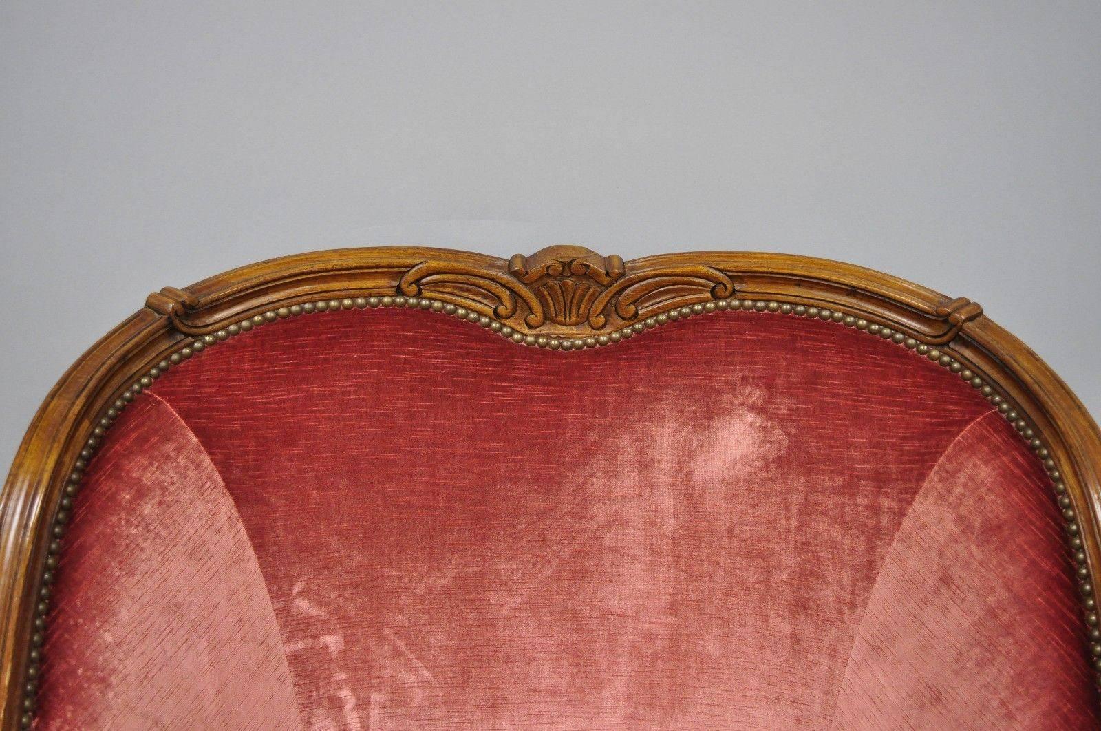 Wood Henredon Beacon Hill Oversized French Country Louis XV Bergère Chair and Ottoman