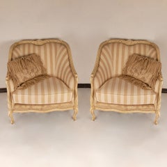 French Country Henredon Beacon Hill Oversized Bergere Chairs Armchairs a Pair