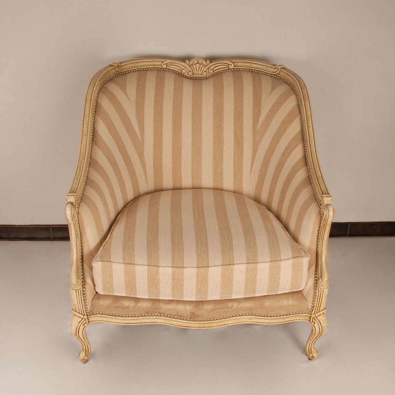 French Provincial French Country Henredon Beacon Hill Oversized Bergere Chairs Armchairs a Pair