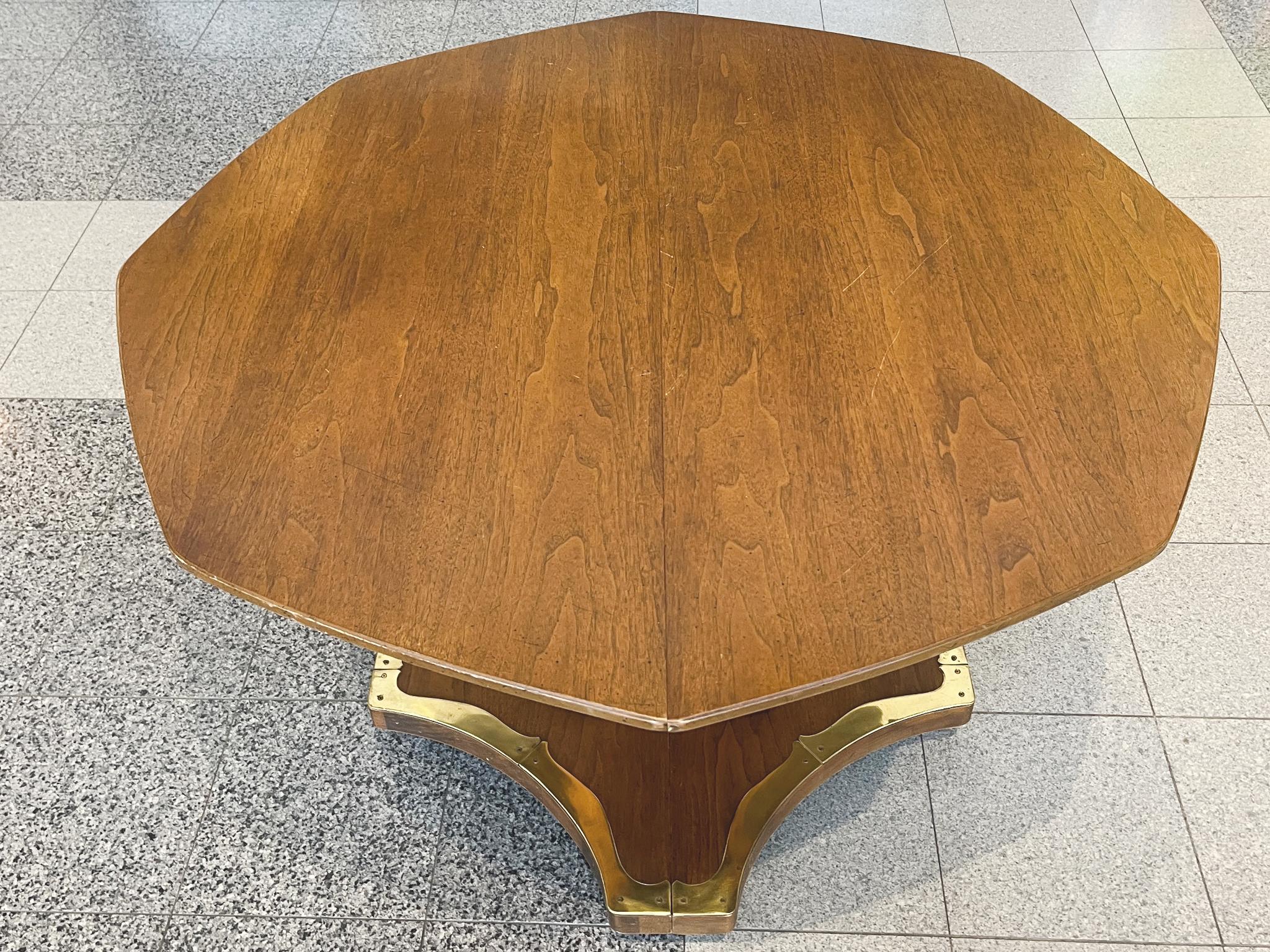 Brass Henredon Biedermeier-Style Extending Dining Table For Sale