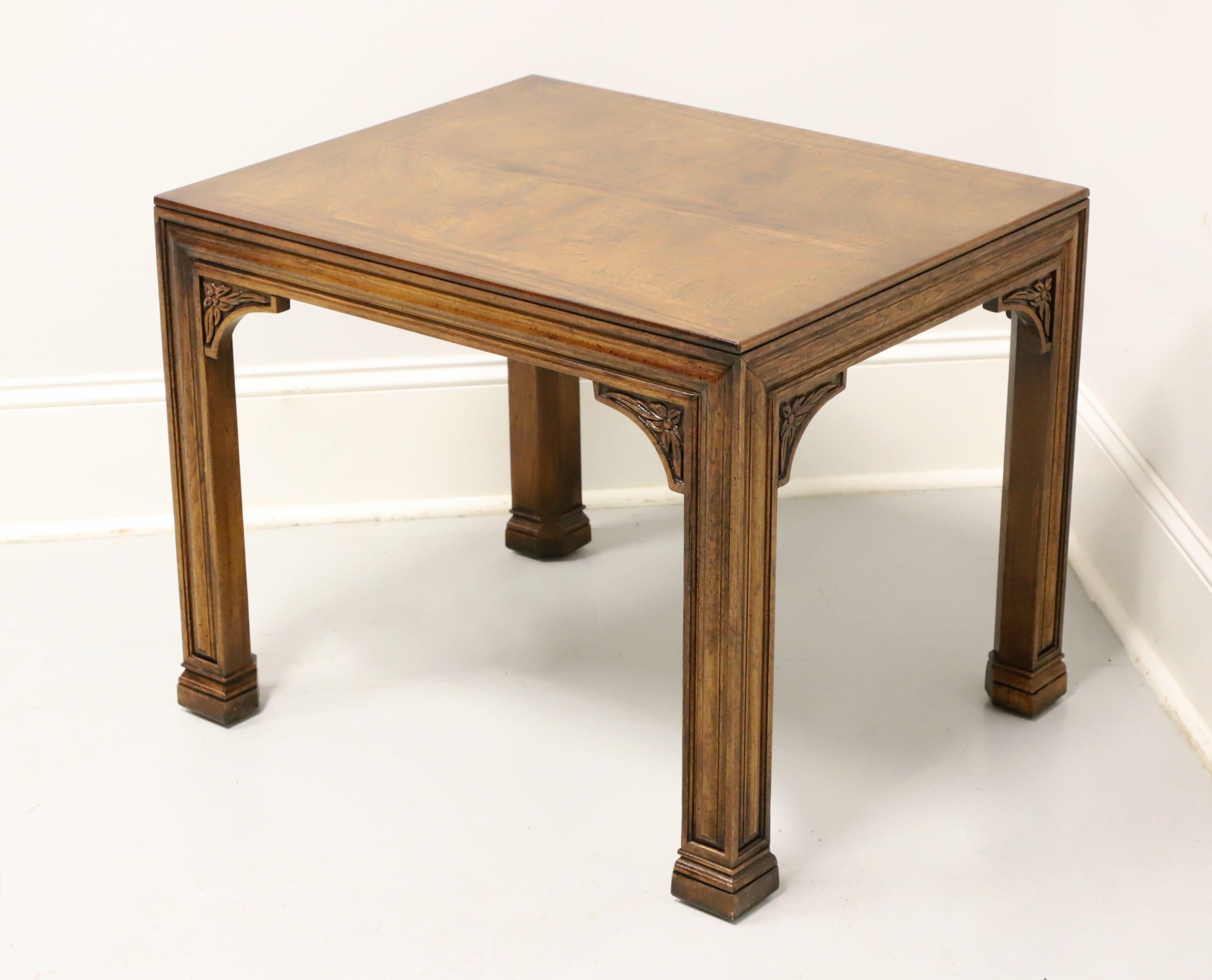 French Provincial HENREDON Burl Oak French Influenced Rectangular Side Table