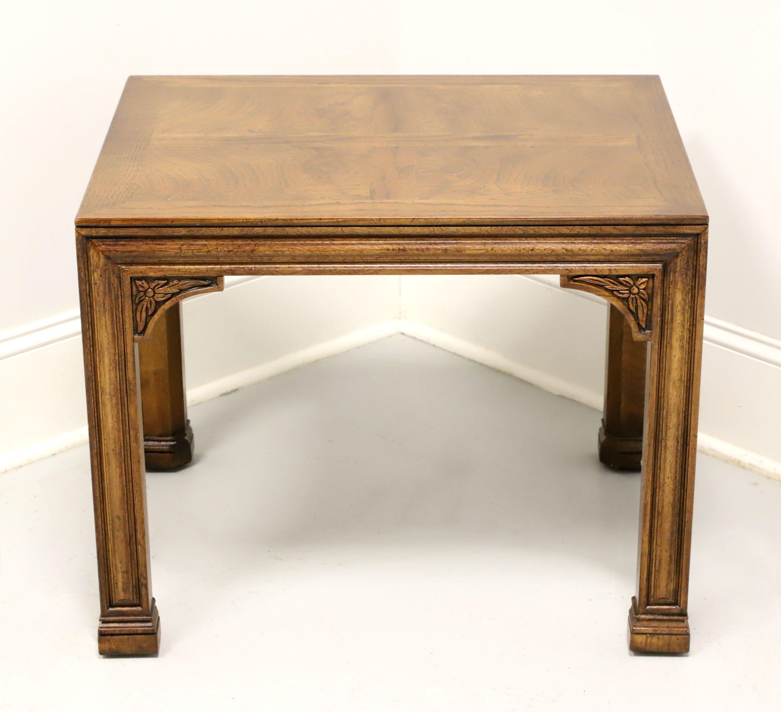 American HENREDON Burl Oak French Influenced Rectangular Side Table