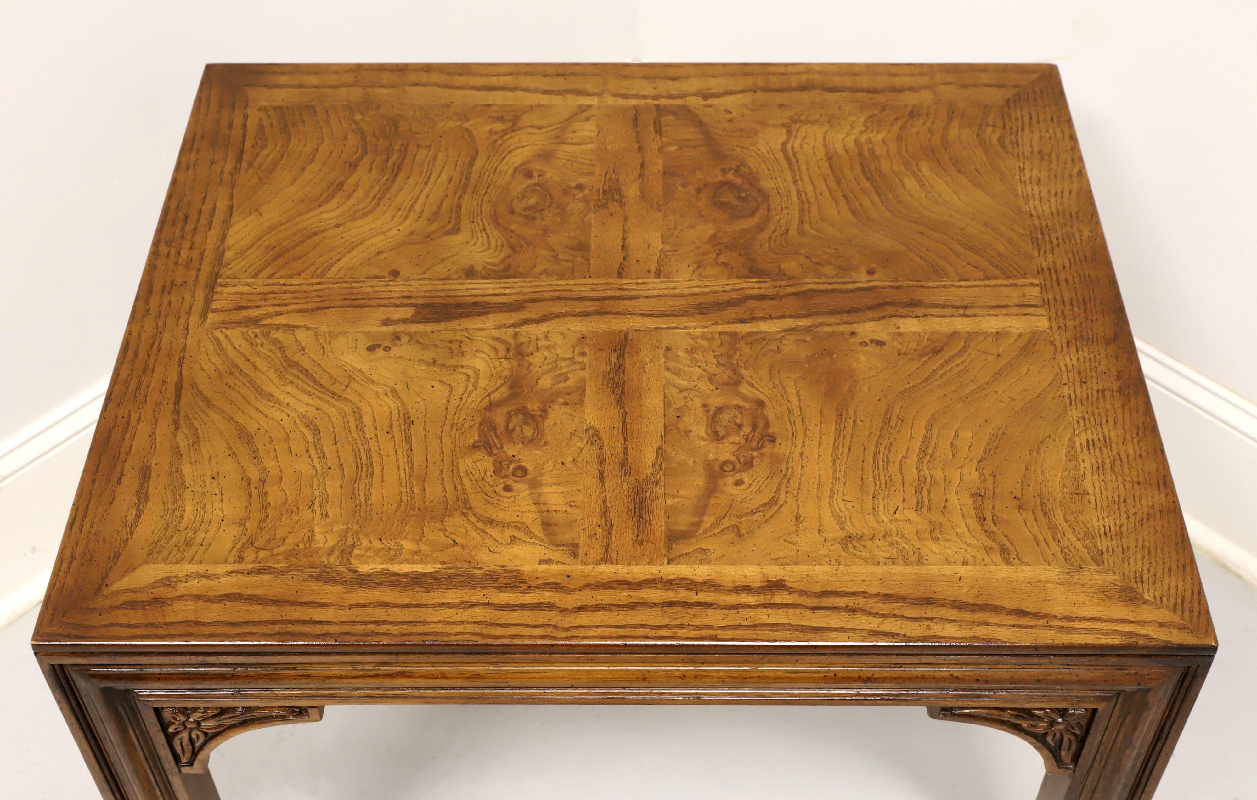 HENREDON Burl Oak French Influenced Rectangular Side Table In Good Condition In Charlotte, NC