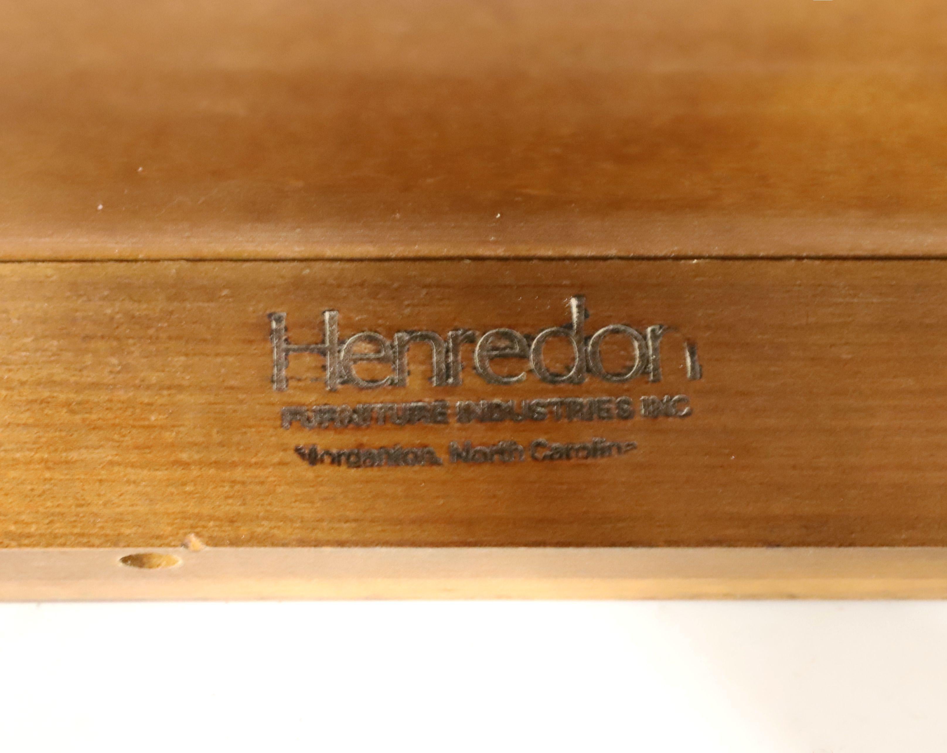 HENREDON Burl Oak French Influenced Rectangular Side Table 2