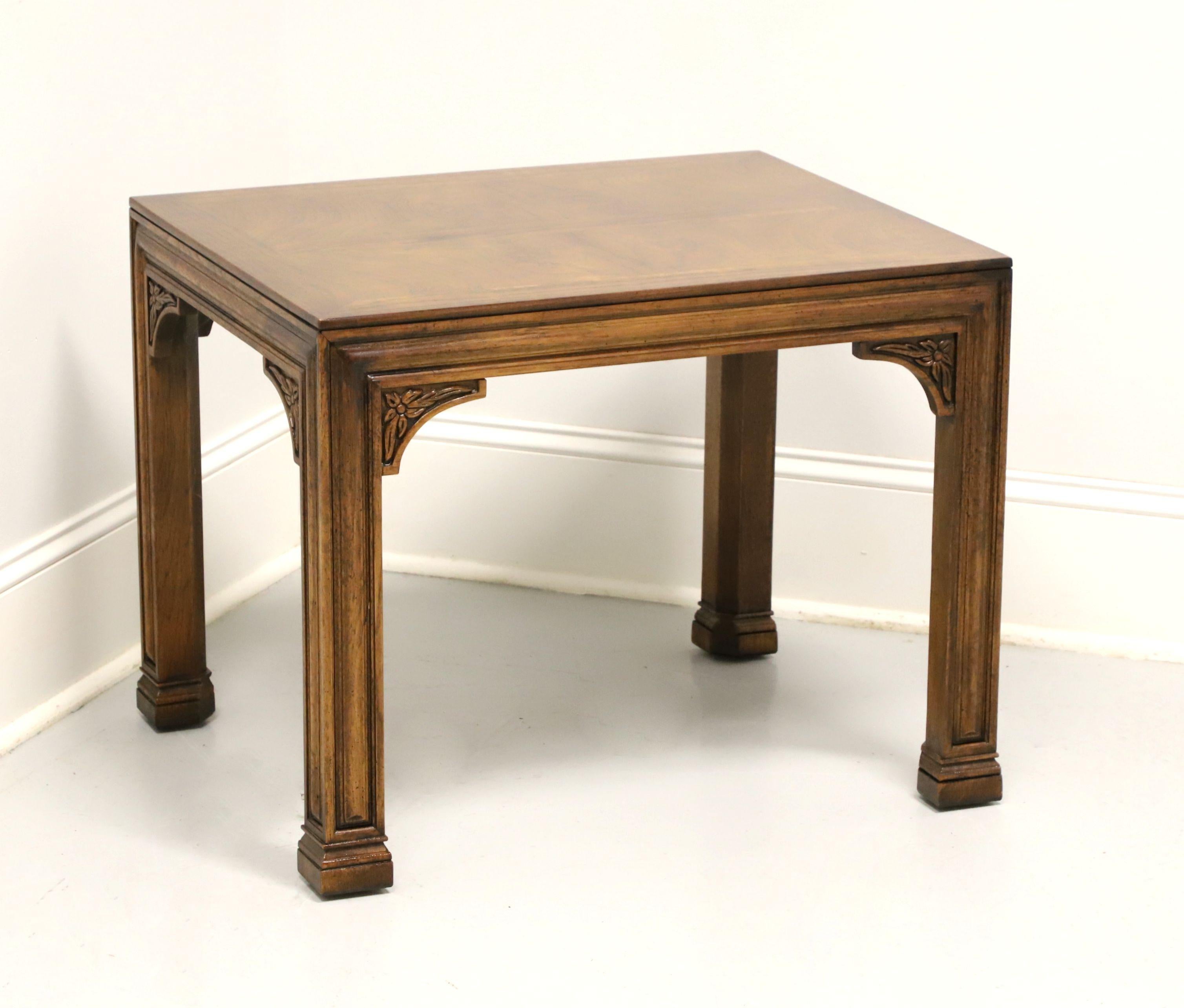 HENREDON Burl Oak French Influenced Rectangular Side Table 3