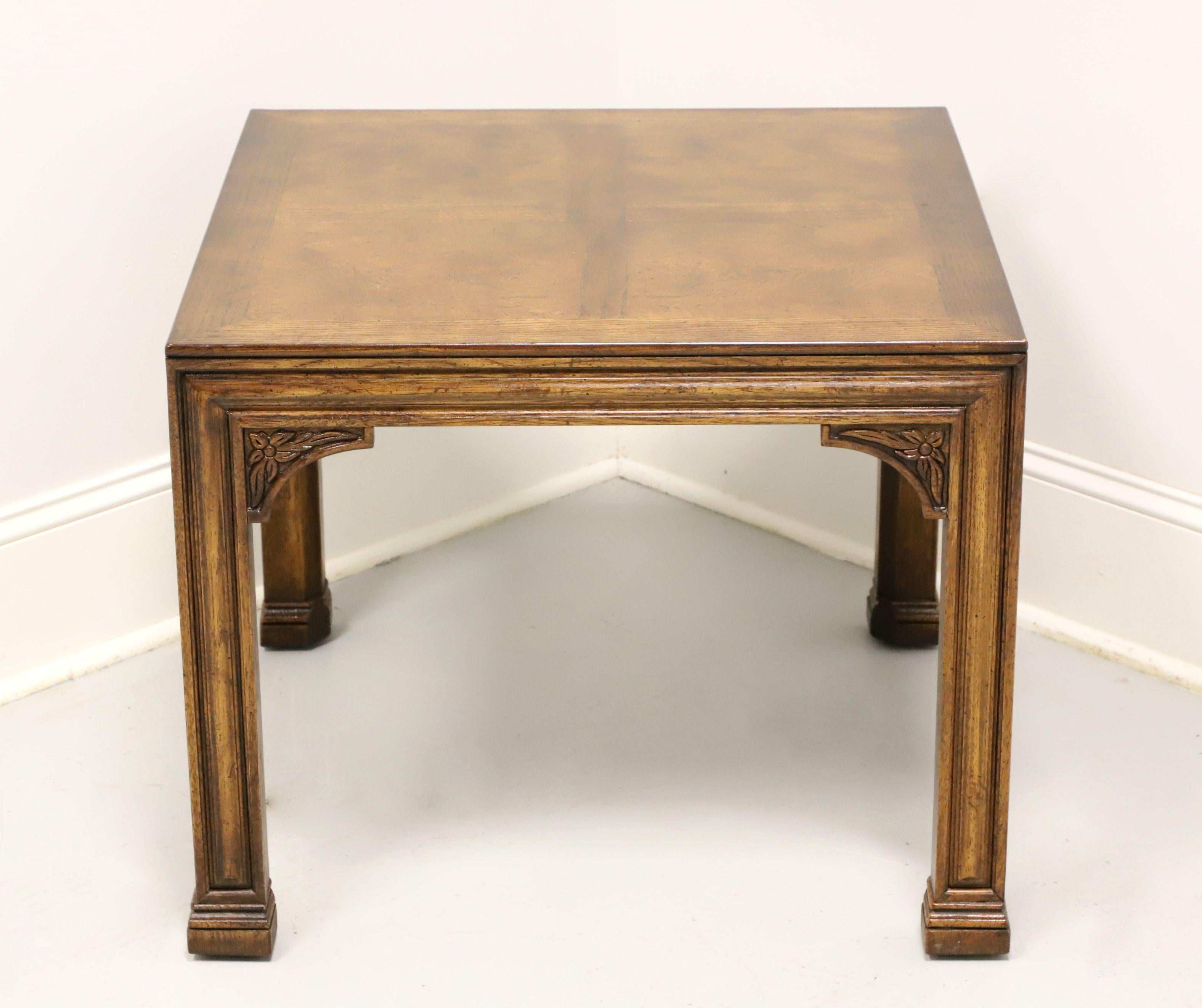 American HENREDON Burl Oak French Influenced Square Side Table