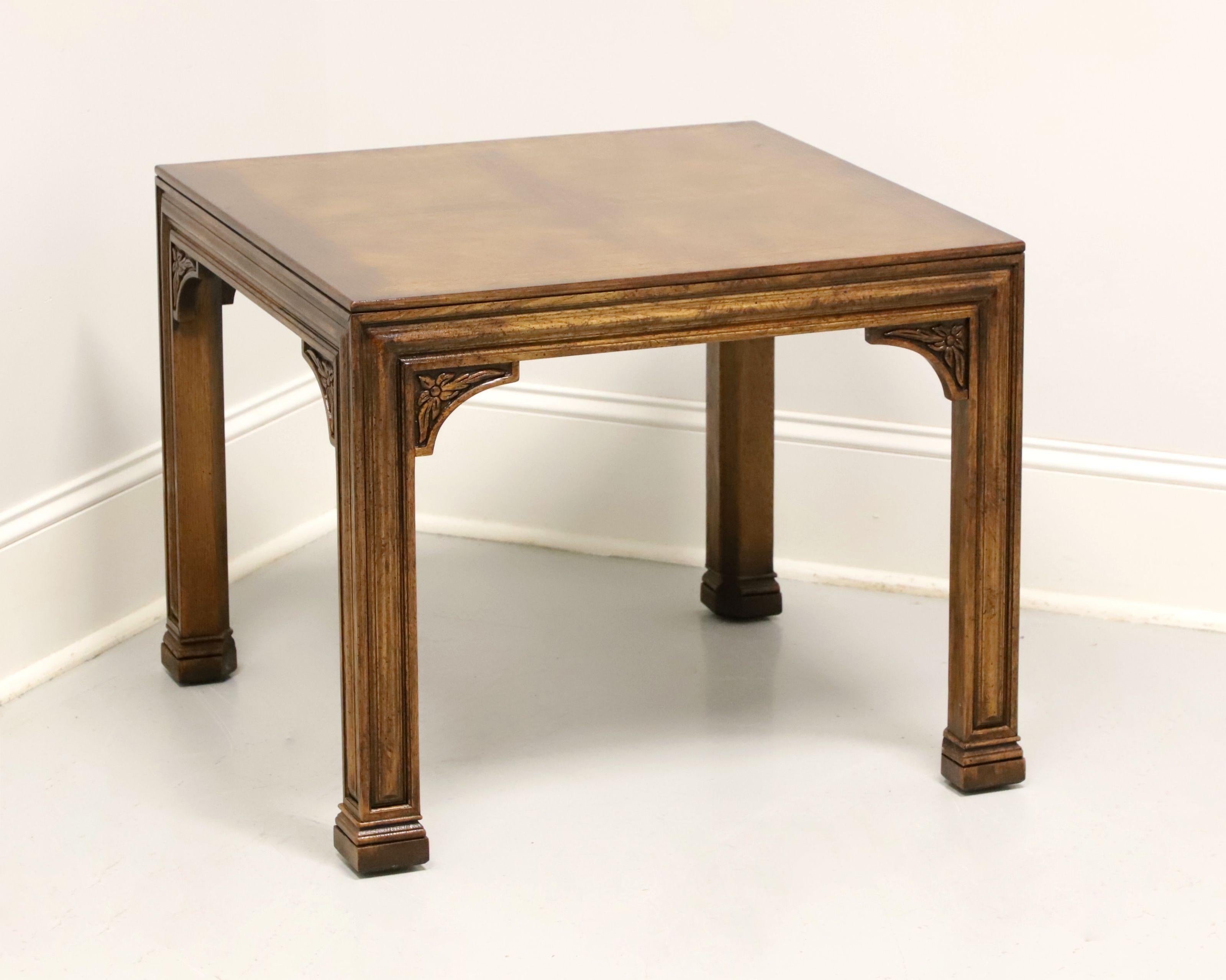 HENREDON Burl Oak French Influenced Square Side Table 3