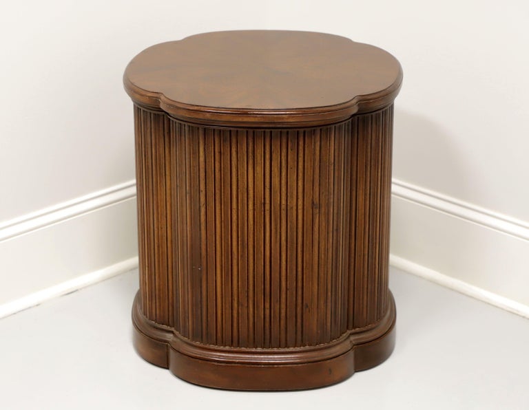 HENREDON Burl Walnut Clover Shaped Cabinet Accent Table at 1stDibs