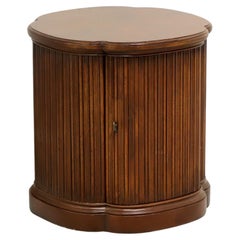 Vintage HENREDON Burl Walnut Clover Shaped Cabinet Accent Table